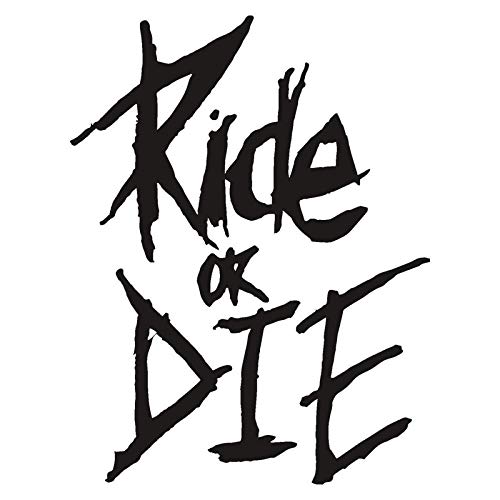 ROONIR Ride or Die Bike Stickers - Large 5x12 Inch Vinyl Decals for Bicycle, Car, Motorcycle, Tank & Mirror - Durable Exterior Graphics for Outdoor Enthusiasts (Perfect for Cycling, Motocross & Adventure Vehicles)
