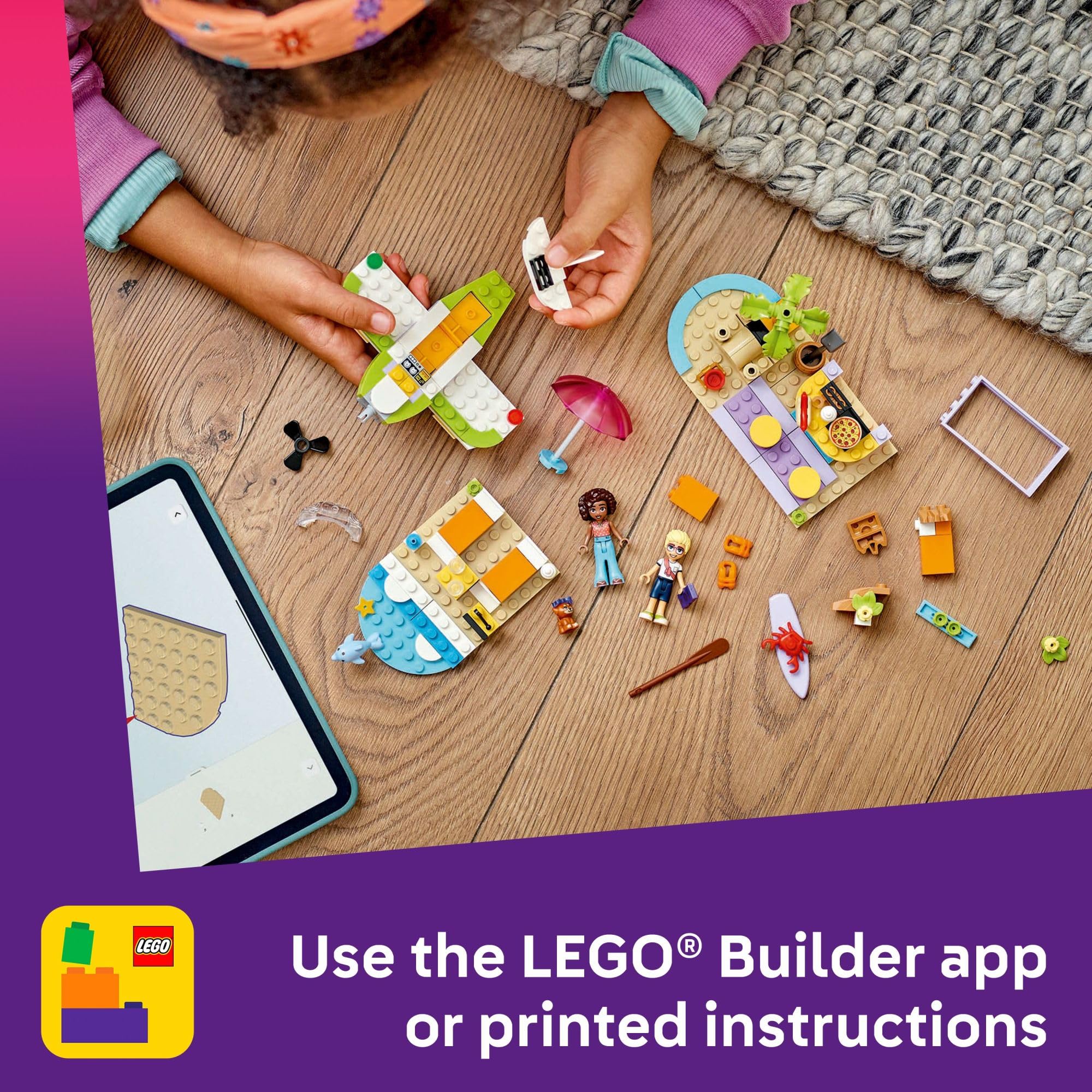 LEGO Friends Creative Beach and Travel Suitcase Toy Building Set - Portable Pretend Play Set for Kids Ages 5+ - STEM Educational Toy with 2 Mini Dolls - Perfect for Travel, Birthday Gifts & Preschool Play - Model 42672
