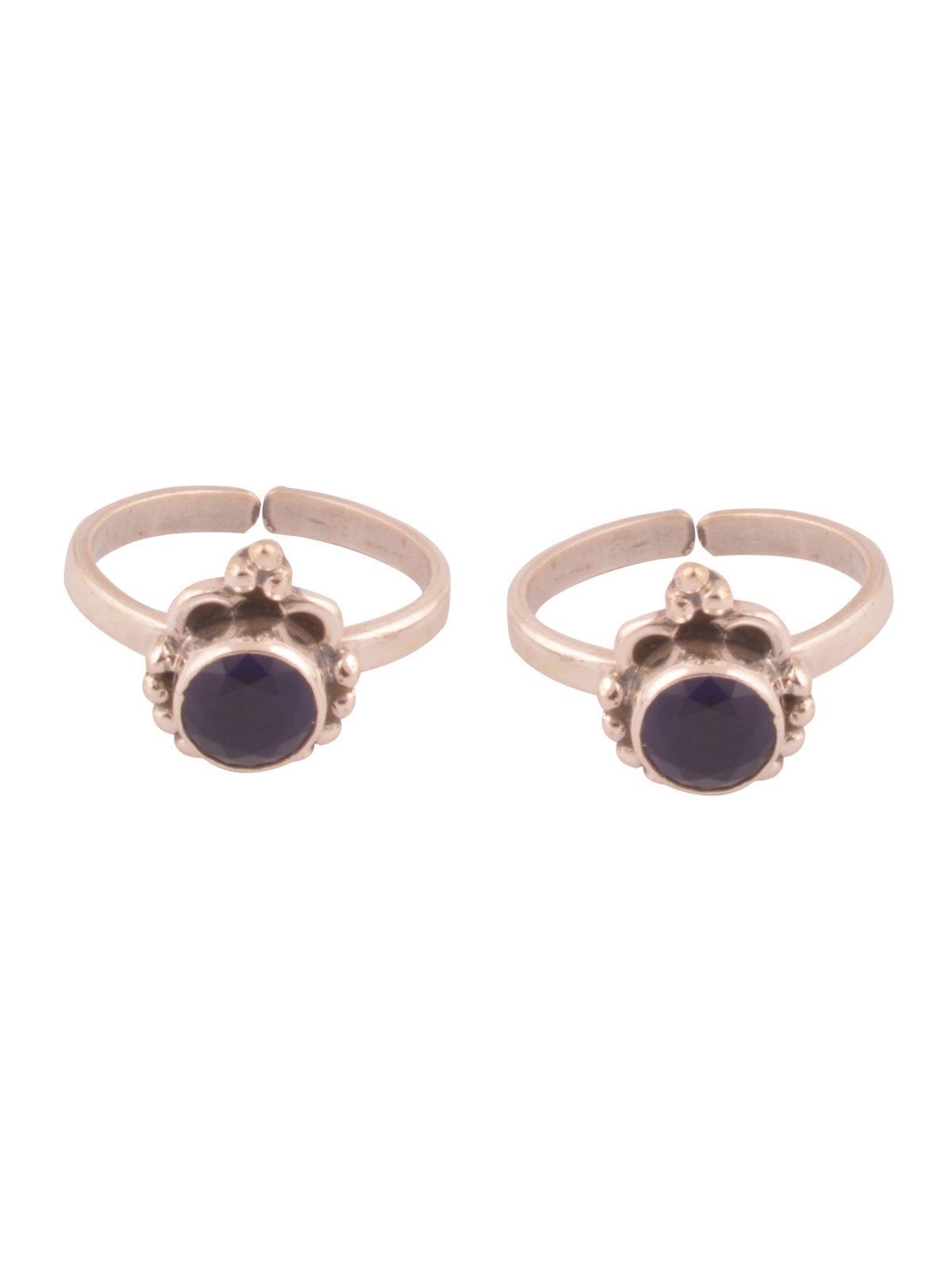 925 Sterling Silver Blue Sapphire Toe Rings for Women - Elegant Adjustable Foot Jewelry for Beach, Wedding & Summer Outfits