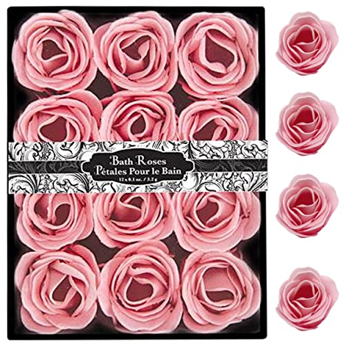 Floral Scented Rose Shaped Bath Soap - 12 Pcs Rose Petal Body Soap Gift Set for Women, Mothers Day & Romantic Occasions | Handmade Flower Soap with Natural Fragrance for Spa, Bathroom Decor & Luxury Self-Care