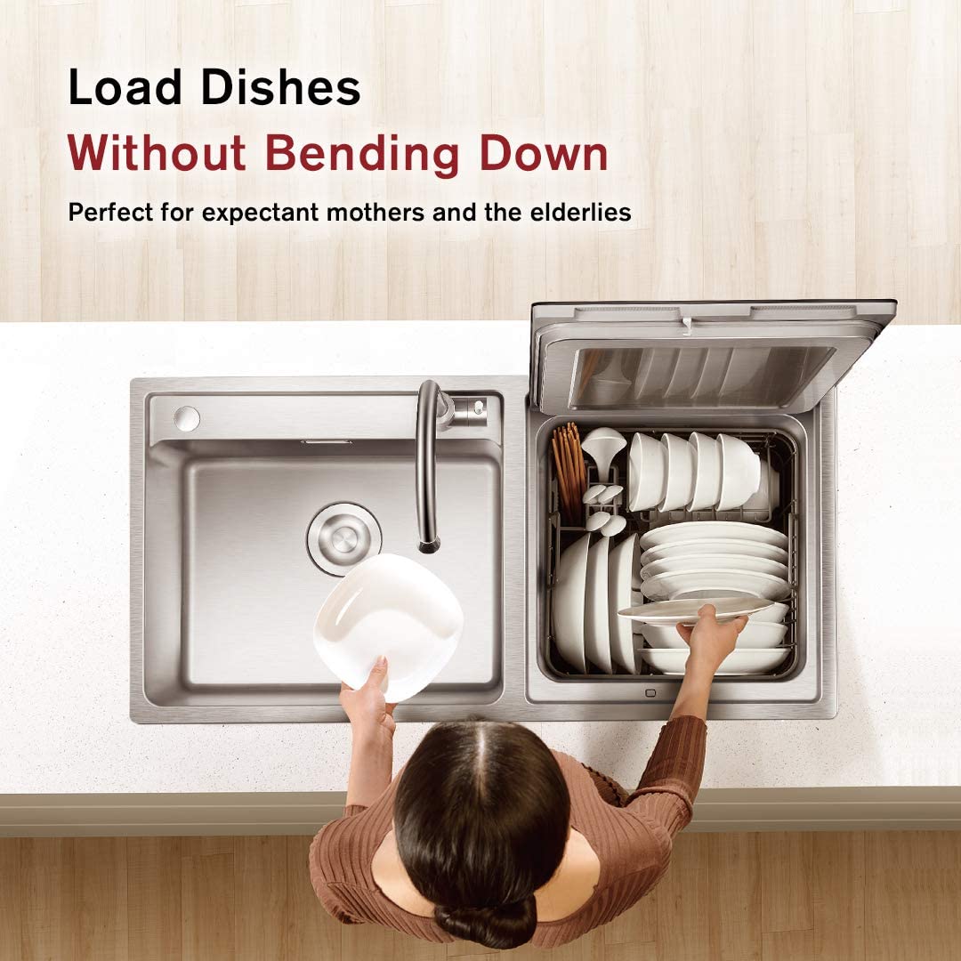 Fotile SD2F P3 2-in-1 Built-in Sink Dishwasher Combo System - Space Saving Kitchen Appliance for Small Homes & Apartments