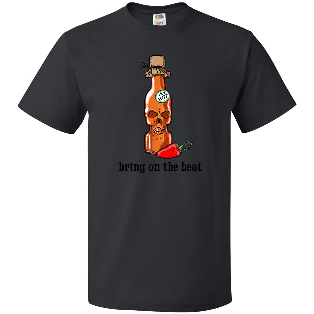 Inktastic Bring on The Heat Skull & Pepper Graphic T-Shirt | Cool & Edgy Casual Wear for Men & Women | Perfect for Concerts, Parties & Everyday Outfits
