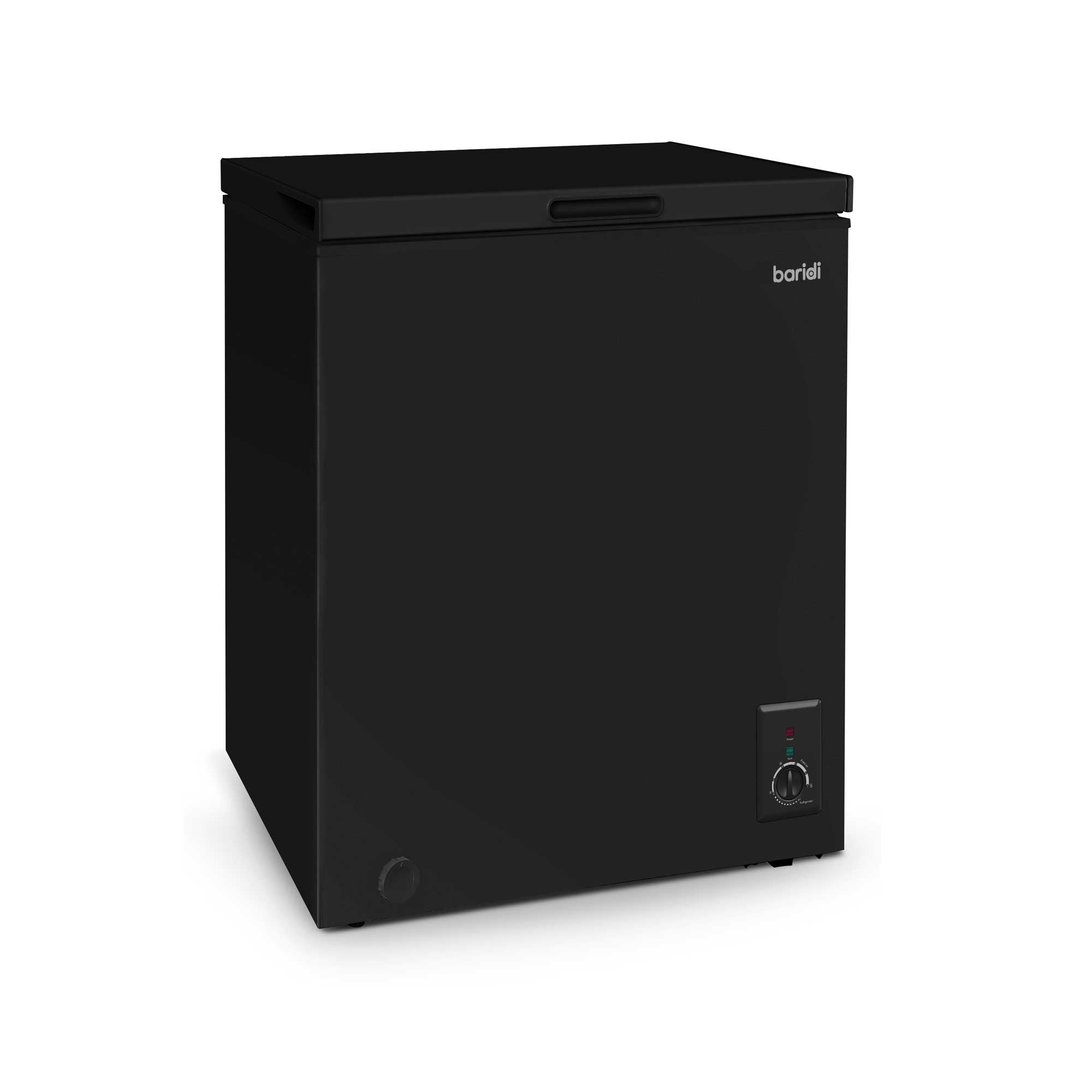 Baridi 99L Freestanding Chest Freezer - Adjustable Thermostat, Energy Efficient, Black (DH153) - Perfect for Garage, Basement, Home & Commercial Use