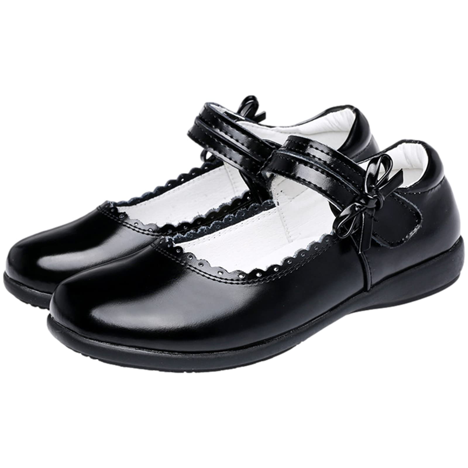 Rismart Girls Mary Jane Flats - Lace-Up Princess School Shoes for Back to School, Parties & Special Occasions | Comfortable & Stylish Dress Shoes for Toddler & Little Girls