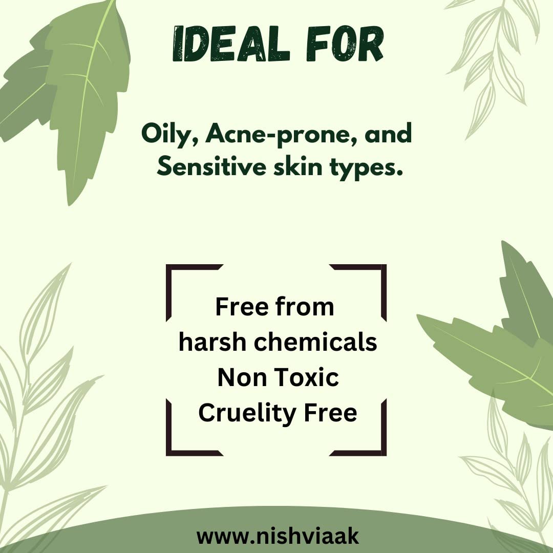 Nishviaak™ Organic Neem Gel for Skin Care - Natural Herbal Remedy for Acne, Eczema & Psoriasis | Soothes & Hydrates Dry Skin - Perfect for Daily Skincare Routine & Ayurvedic Treatments
