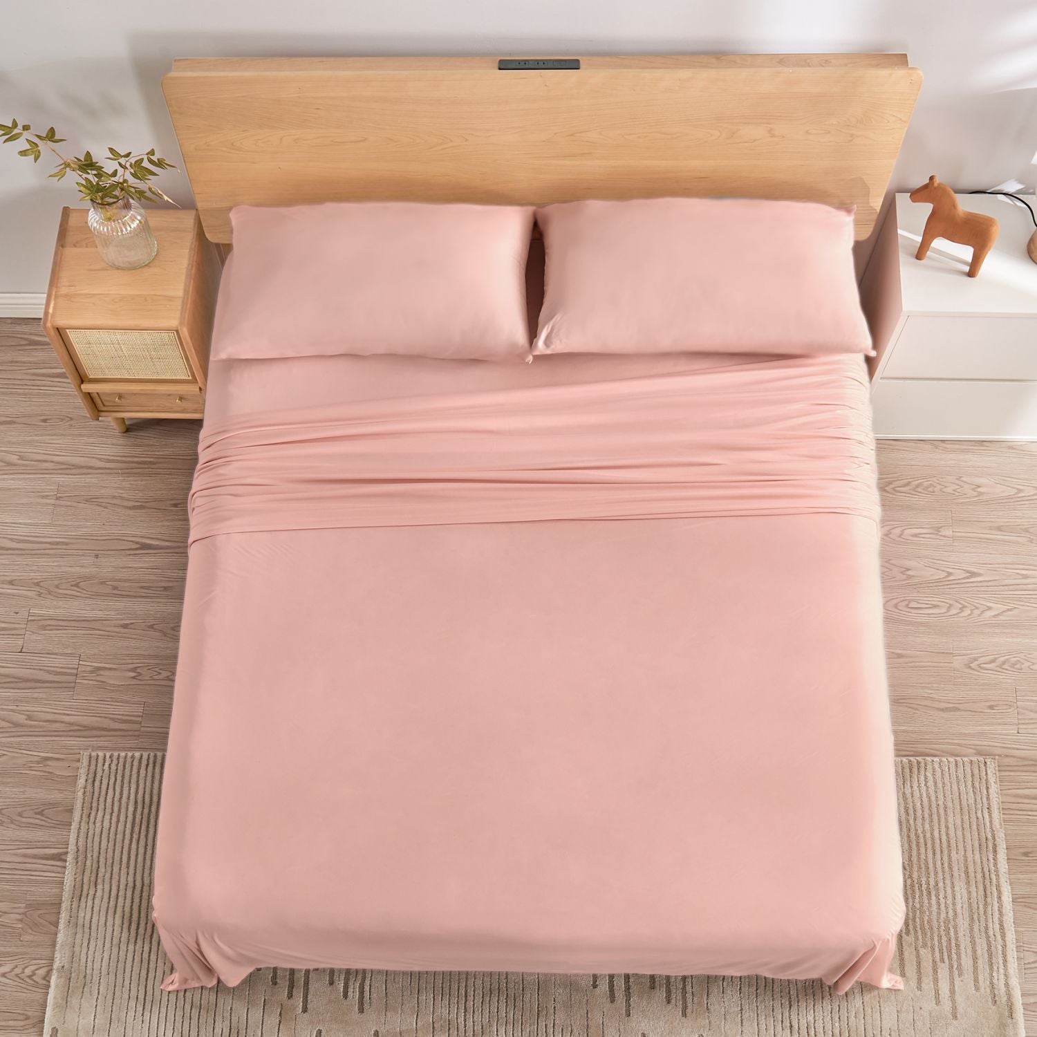 3 Piece Cooling Jersey Knit Sheet Set - Ultra Soft & Breathable Bed Sheets with Deep 12