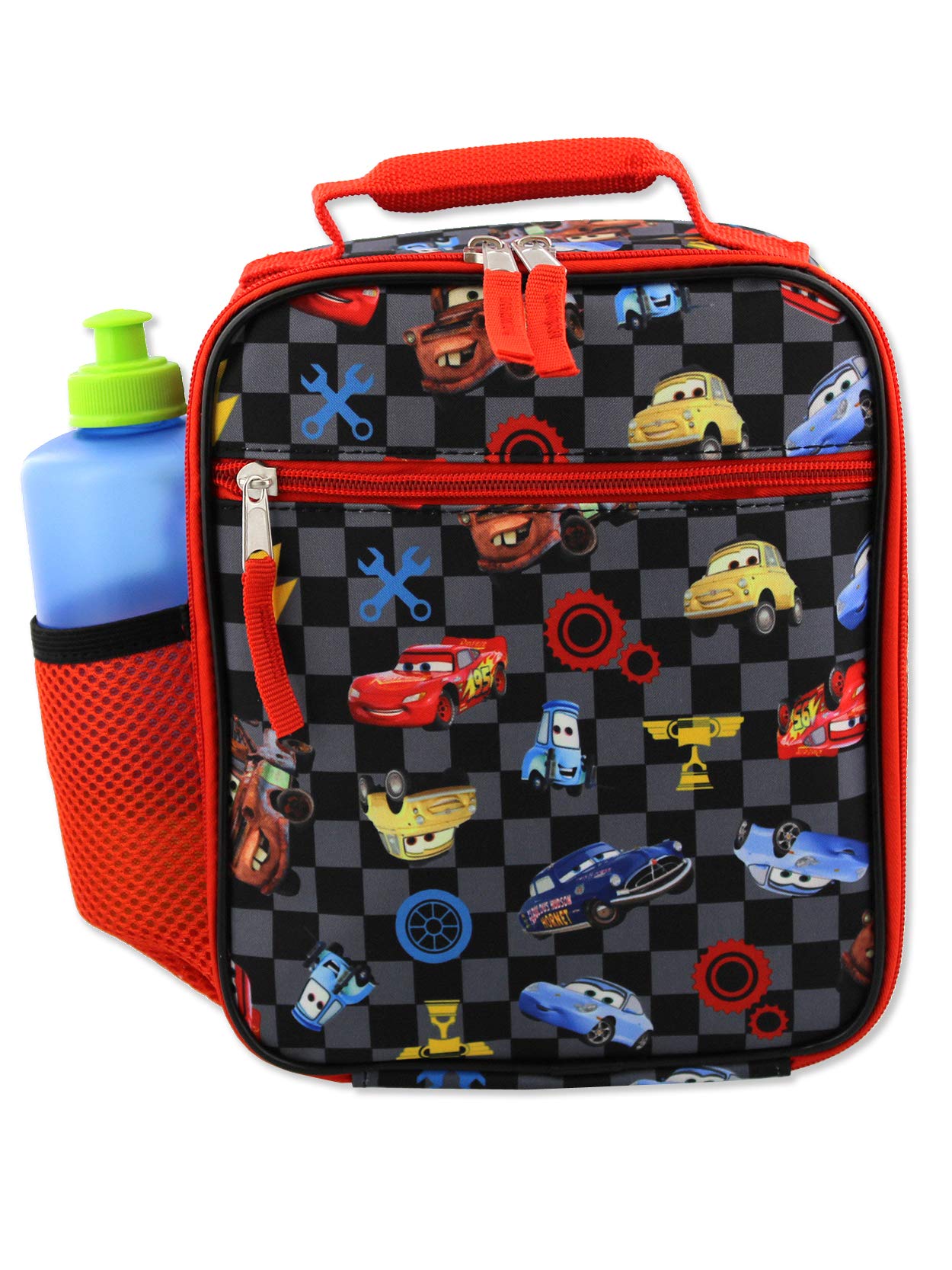 Disney Cars Lightning McQueen Insulated Lunch Box for Boys - Soft, Leak-Proof School Lunch Bag (Black/Red, One Size) - Perfect for School, Picnics & Travel