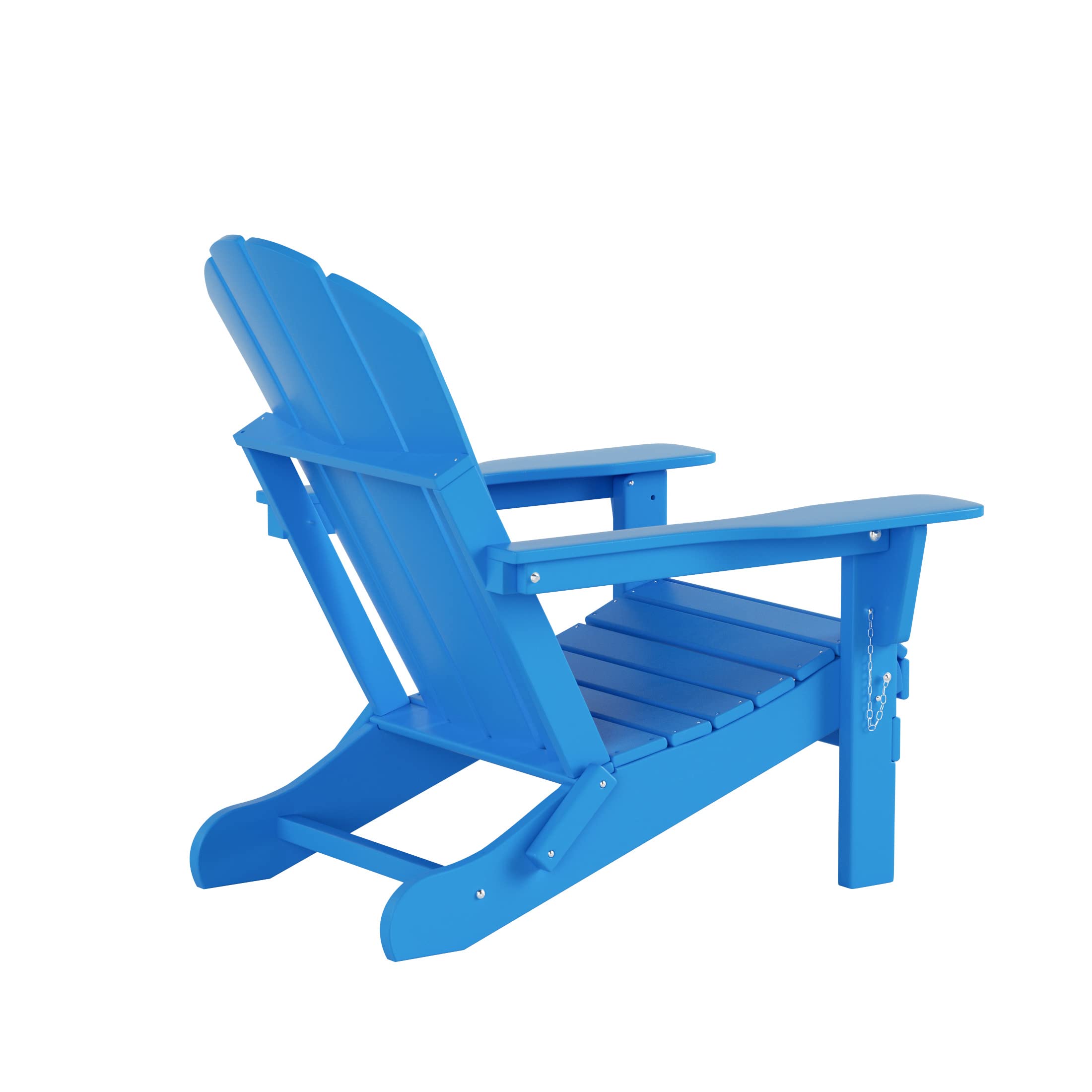 WO Home Furniture 5-Piece HDPE Adirondack Chair Set with Ottoman & Side Table - Durable Outdoor Patio Furniture for Backyard, Garden, Porch & Bonfire Gatherings (Pacific Blue) - Perfect for Relaxing, Entertaining & Outdoor Dining