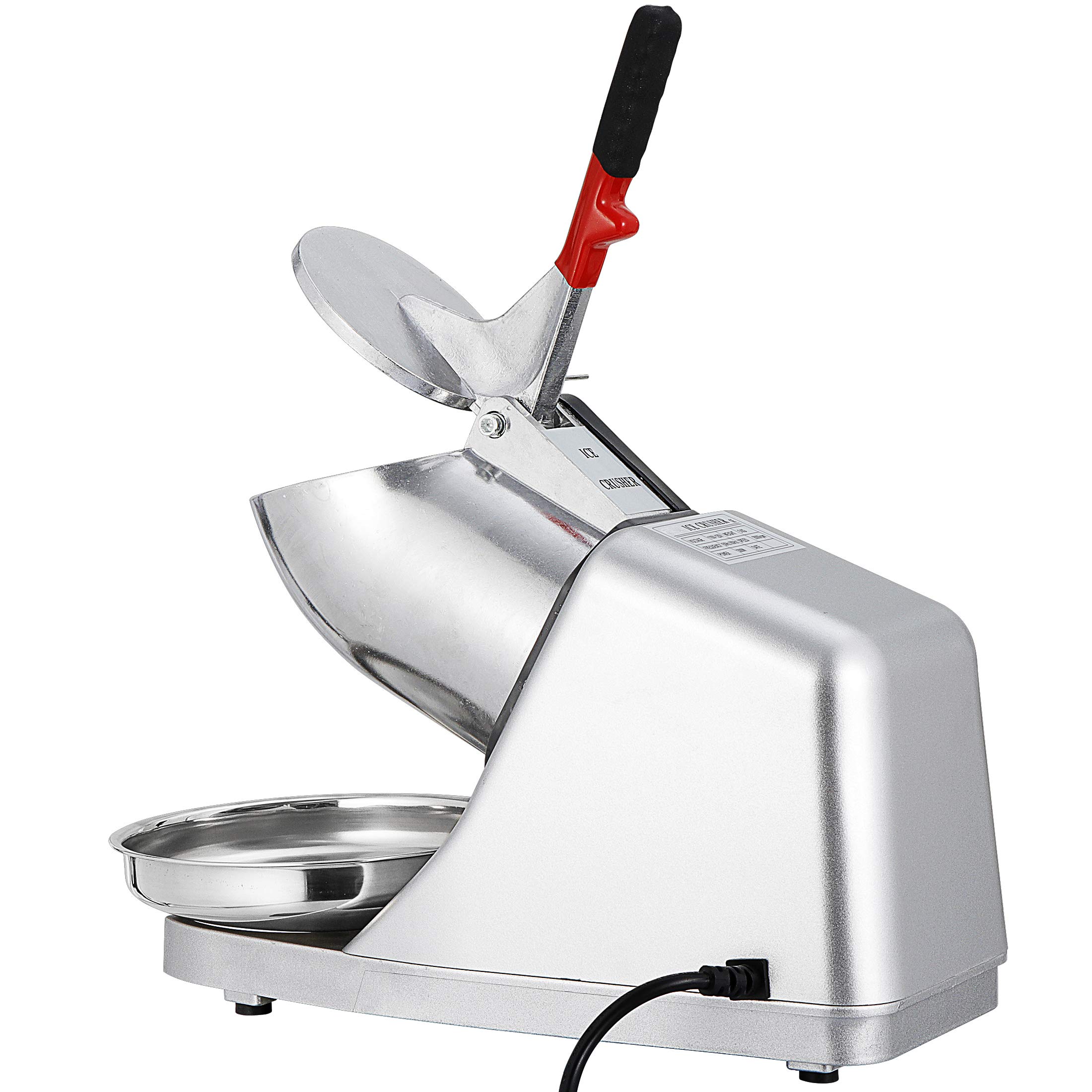 Upgraded 300W Electric Ice Shaver Machine - Commercial Ice Crusher for Snow Cones, Slushies & Cocktails - 145 lbs/Hour Capacity (Silver) - Perfect for Home Bars, Parties & Restaurants
