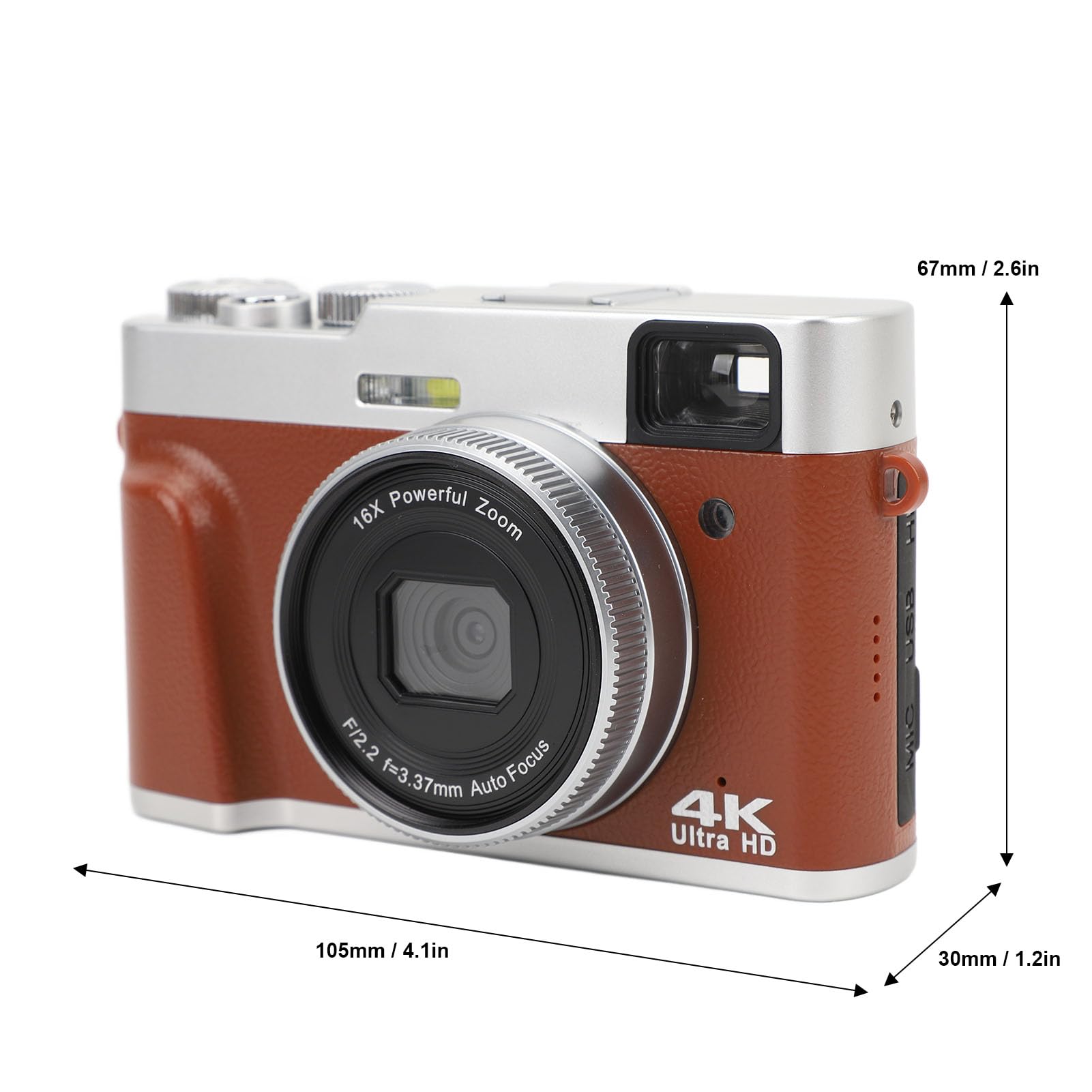 4K 48MP Digital Camera with 16X Zoom - Travel & Video Calls