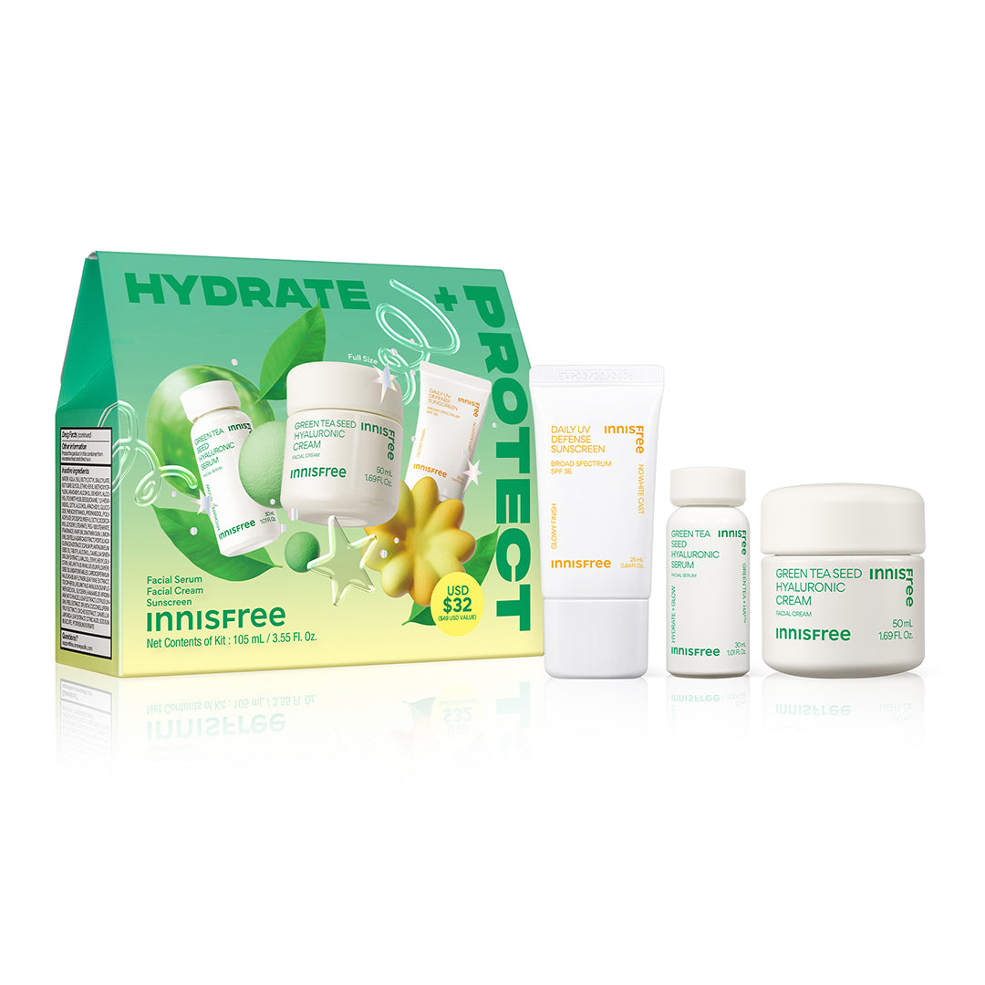 Hydrate + Protect Skincare Set - Moisturizing Facial Care Kit for Dry & Sensitive Skin | Daily Hydration & Skin Barrier Repair | Perfect for Morning & Night Routine