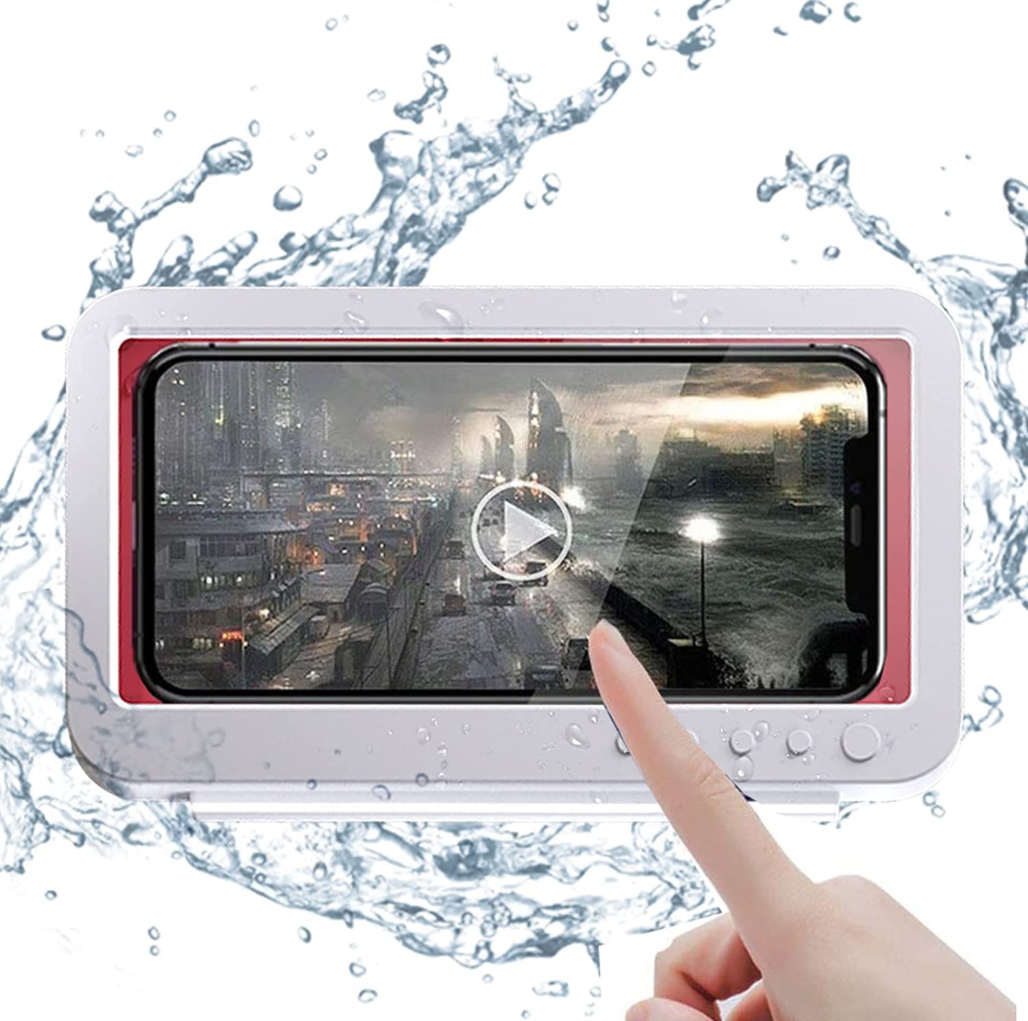 BLOSSOMLIFE 360° Rotatable Shower Phone Holder - Waterproof Anti-Fog Bathroom Wall Mount for iPhone 15/14/13/12 Pro Max Samsung Galaxy - Perfect for Shower, Bath, Kitchen & Gym (White)