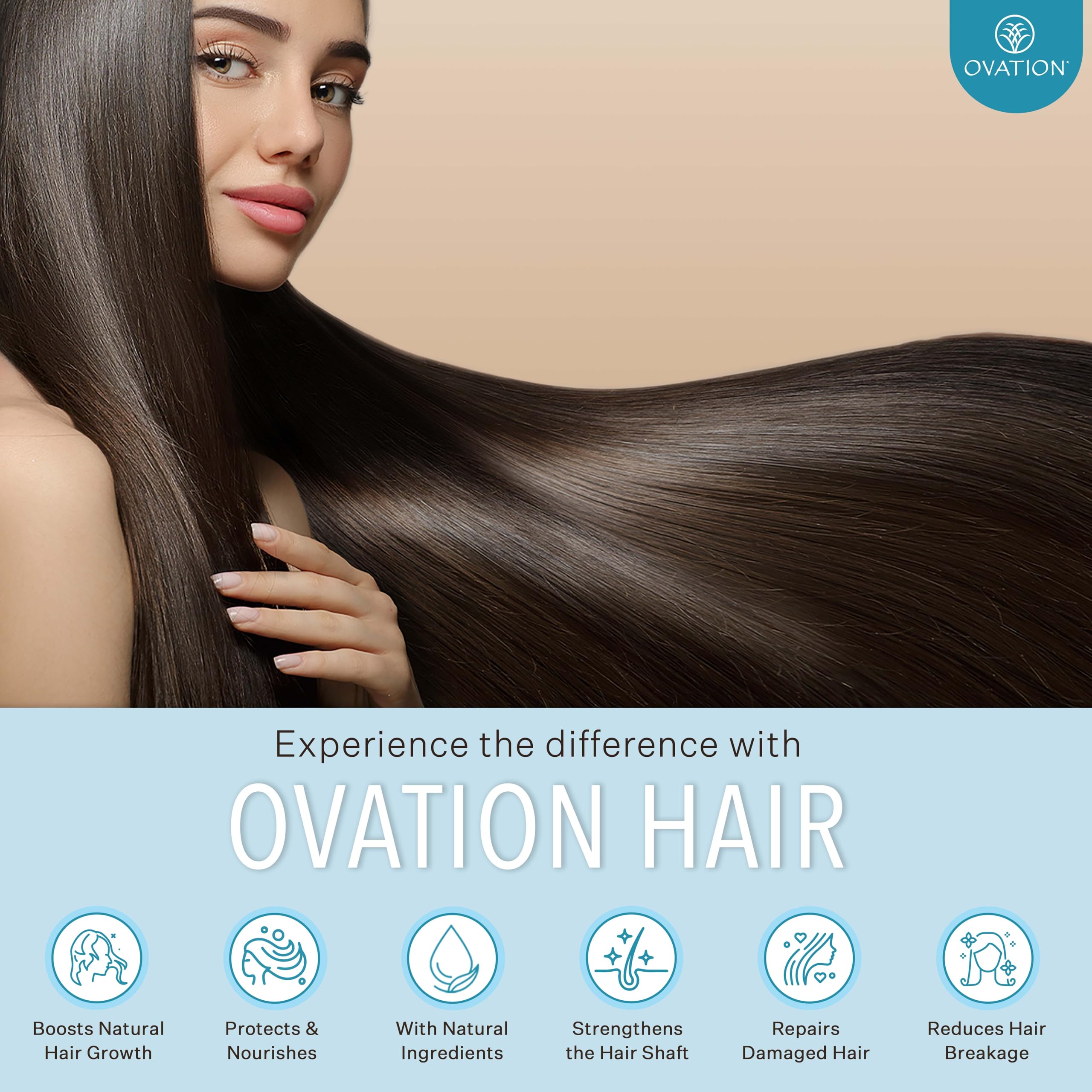 Ovation Hair 3-Step Bundle for Dry, Color-Treated Hair - Moisturizing Shampoo, Hair Growth Therapy & Scalp Treatment, Color-Safe Conditioner - Brighten & Hydrate Bleached/Dyed Hair - Perfect for Damaged Hair Repair & Daily Hair Care Routine