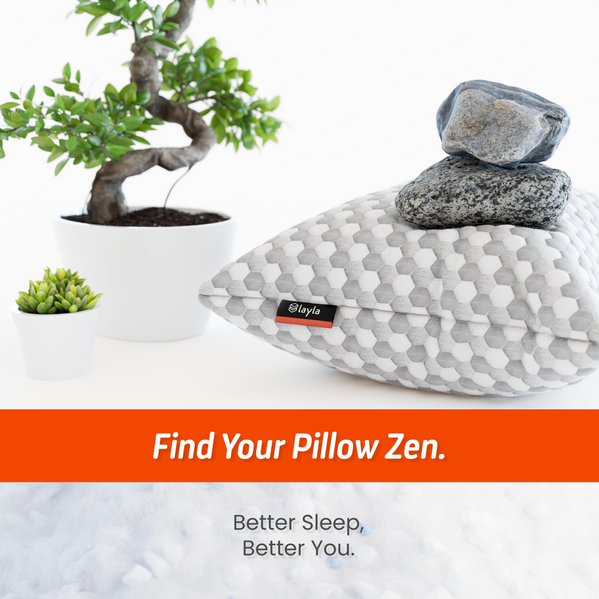 Layla Adjustable Kapok Pillow - King Size Cooling Pillow for Neck & Head Support, Natural Breathable Material | Perfect for Side Sleepers, Hot Sleepers & Allergy Relief