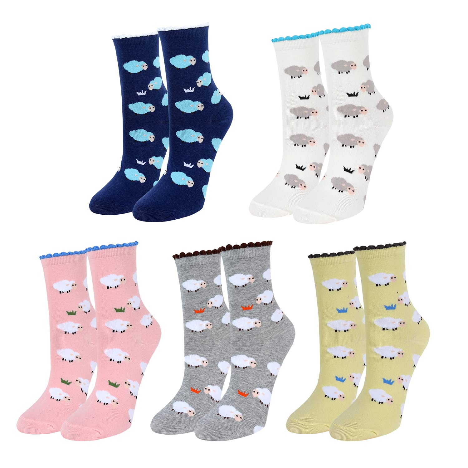 Benefeet Women's Novelty Crew Socks - Fun Animal & Floral Pattern Cotton Ankle Socks for Casual, Athletic & Dress Wear - Perfect for Everyday Comfort, Gym Workouts & Fashion Outfits