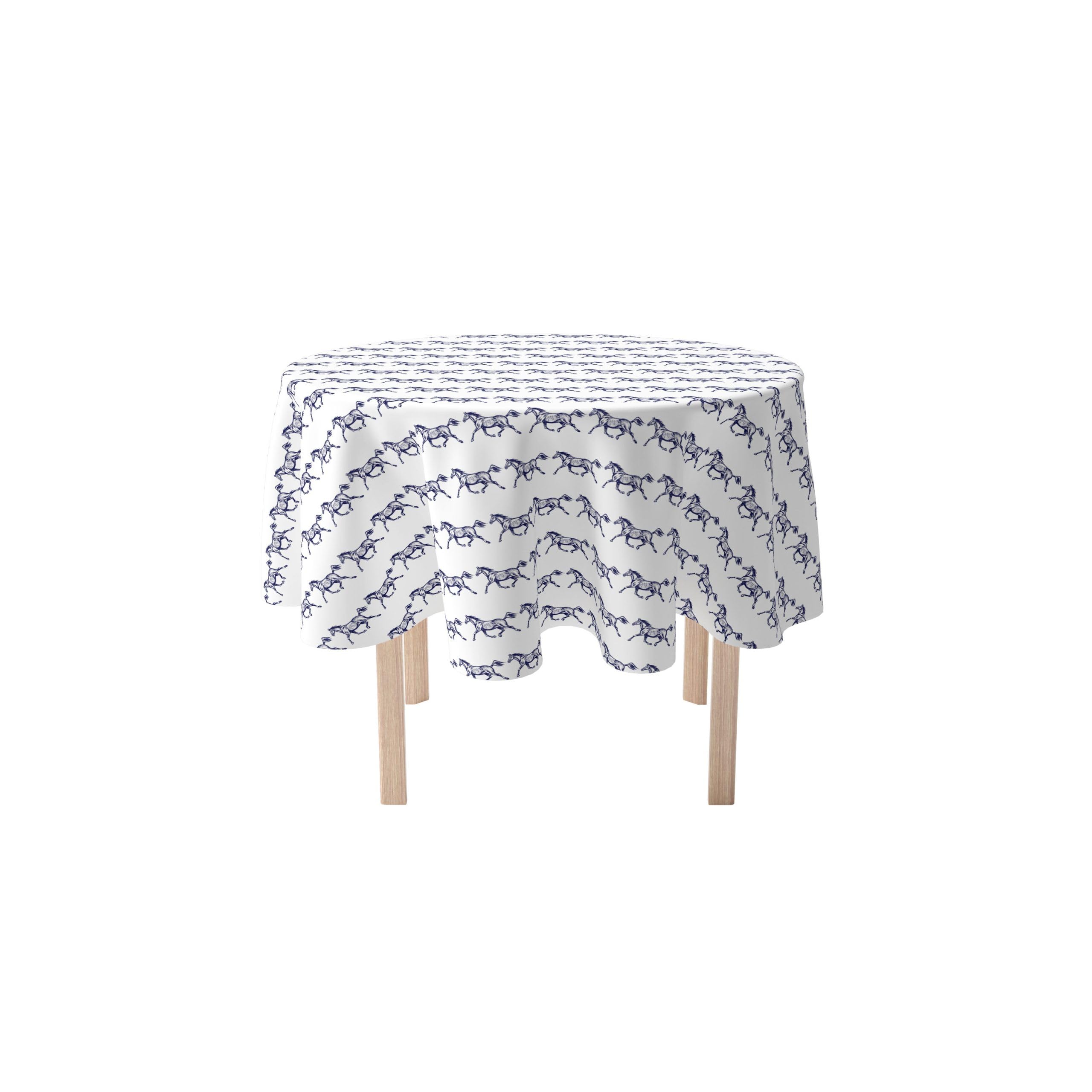 Galloping Horses Western Round Tablecloth 108