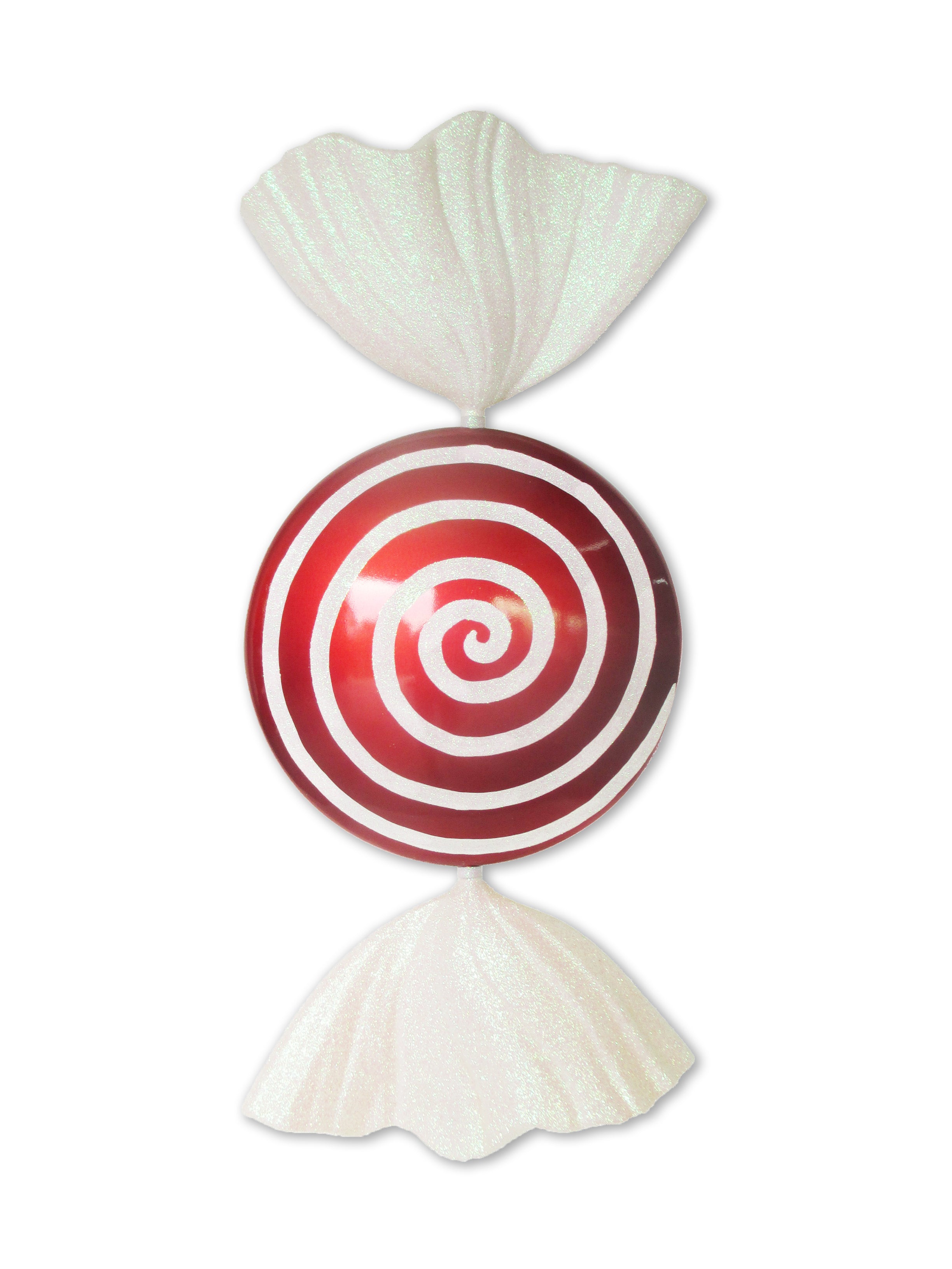 37 Red and White Swirl Peppermint Candy Ornaments - Christmas Tree Decorations, Holiday Party Favors & Sweet Treats for Stocking Stuffers