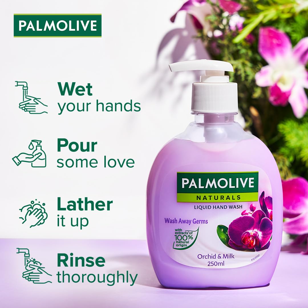 Palmolive Naturals Black Orchid & Milk Hand Wash Refill 750ml - Germ Protection for Home & Office