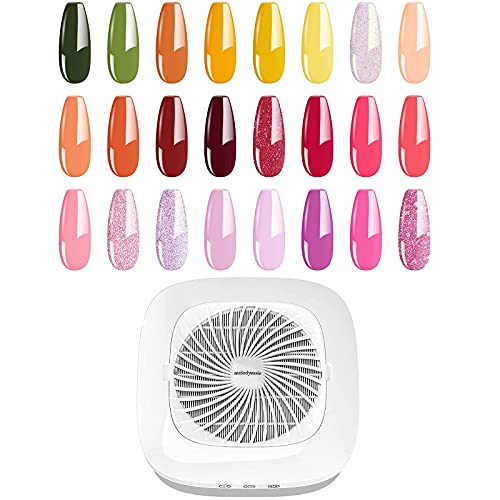 MelodySusie Professional Nail Dust Collector & 24-Piece Gel Nail Polish Kit - Salon Quality Manicure Tools for Home & Professional Nail Art