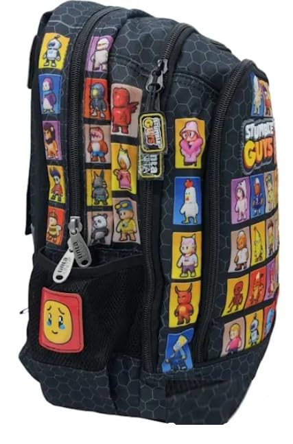 Stumble Guys Pool Over Tinta Unita Backpack - Stylish All Black Design for Gaming Fans | Perfect for School, Travel & Everyday Use