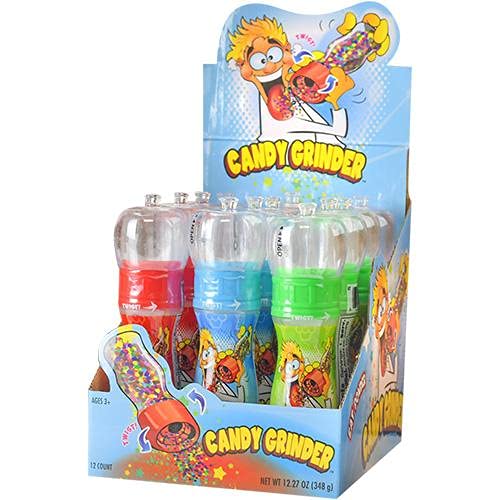 Koko's Sour Candy Grinder - Pack of 12 | Fun Party Favors & Bulk Candy Dispenser for Birthdays, Halloween & Office Treats