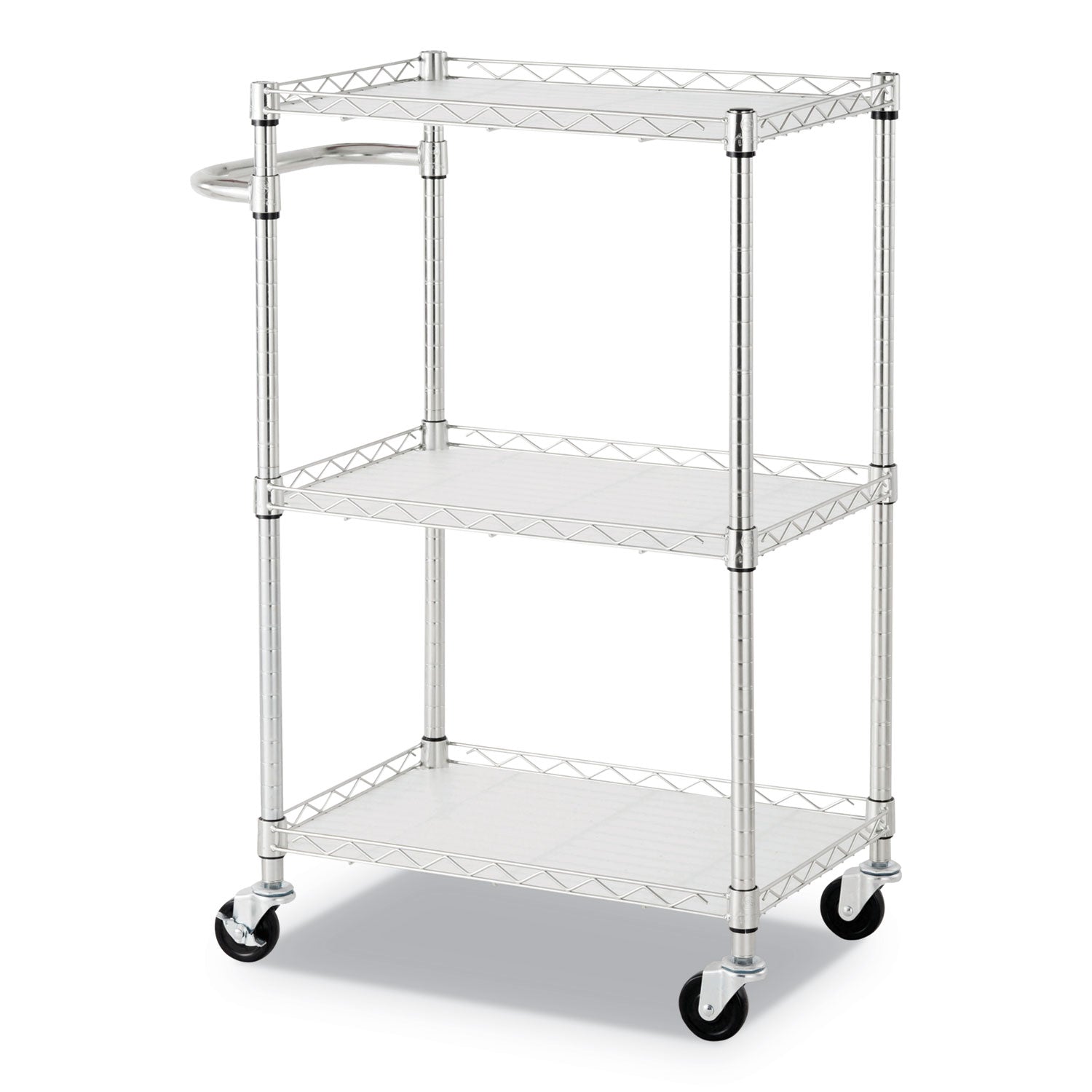 Alera® 3-Tier Heavy Duty Wire Utility Cart with Removable Liners, 450 lb Capacity, 24