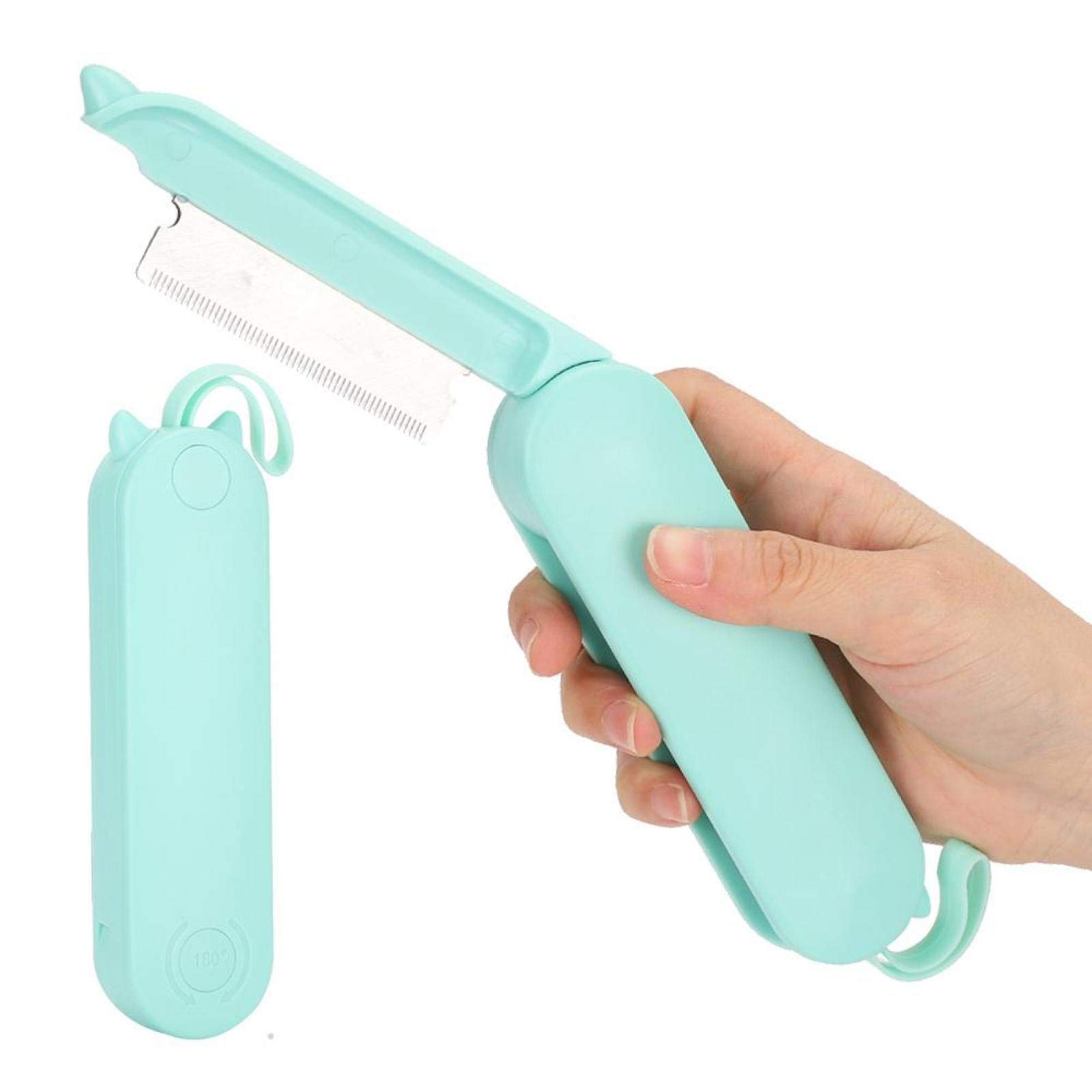 SALUTUYA Pet Grooming Brush - Dog Deshedding Brush for Small Pets, Cleaning & Massage Tool (Green) - Perfect for Bath Time & Home Grooming Sessions