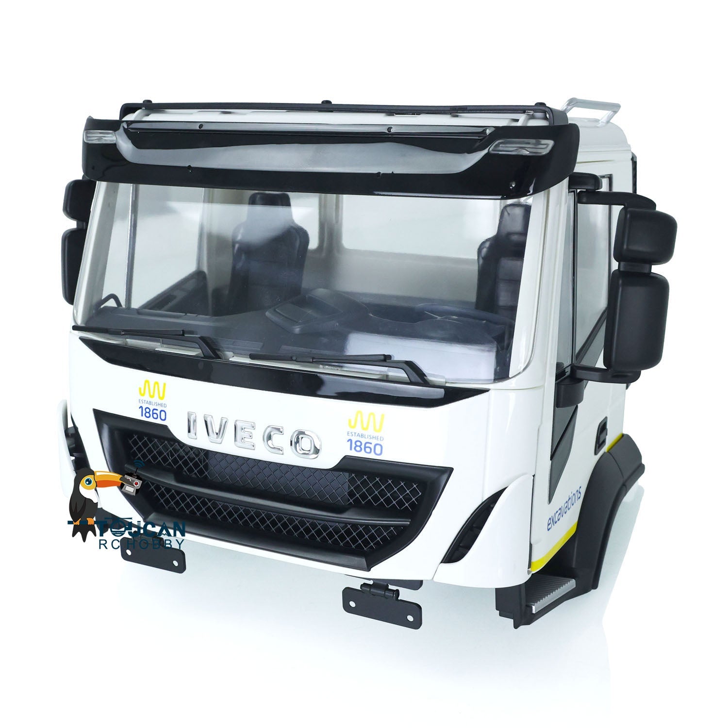 1/14 TAMIYA RC Truck Dumper Plastic Car Shell with Interior Spare Parts - DIY Radio Control Tipper Model Car Accessory for Off-Road Play & Collection