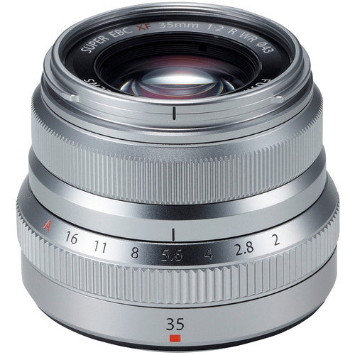Fujinon XF 35mm F/2 R WR Silver Lens - Compact Weather-Resistant Prime Lens for Fujifilm X Series Cameras | Perfect for Street, Portrait & Travel Photography