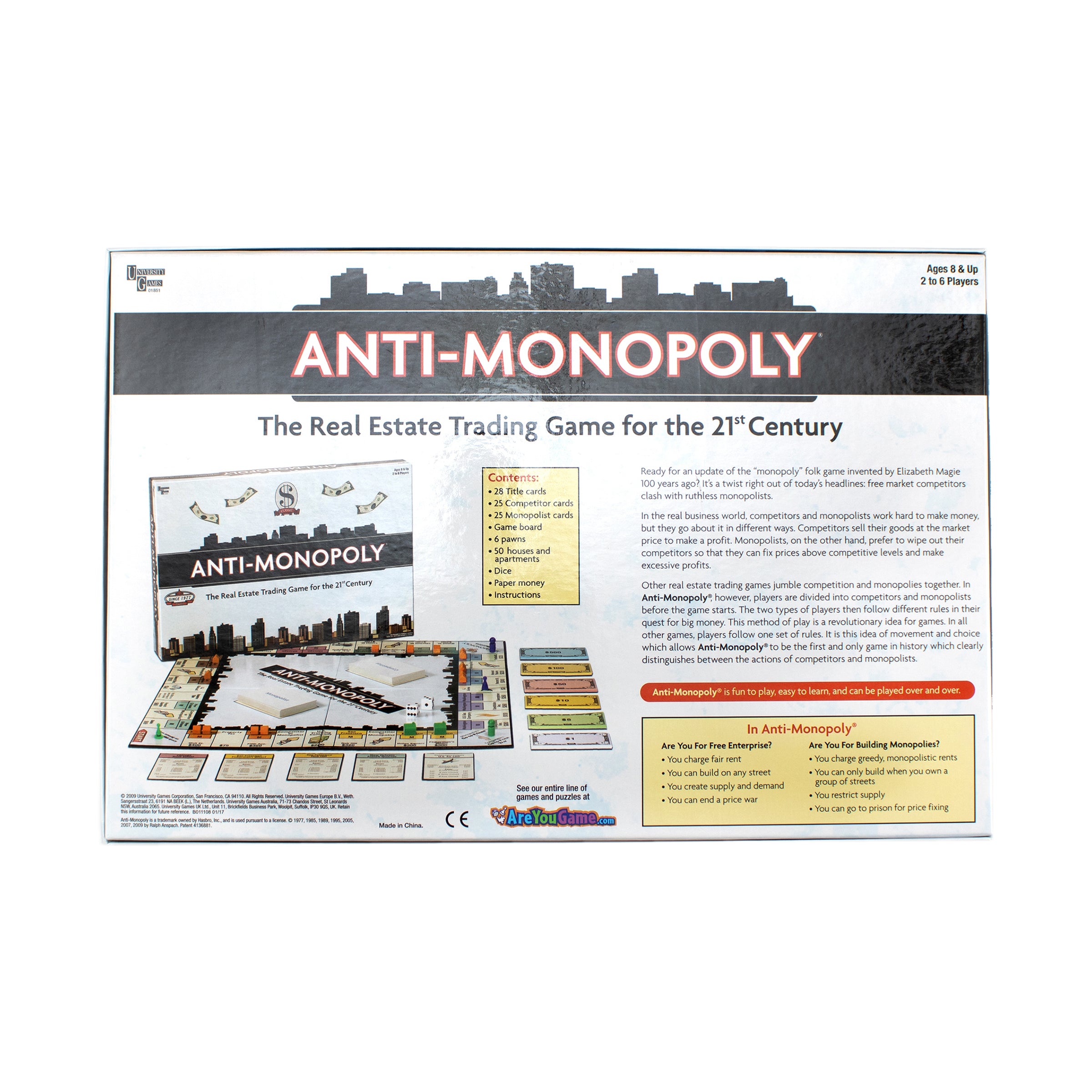 Anti-Monopoly Real Estate Strategy Board Game - Fun Family Game Night & Party Entertainment for Adults & Kids