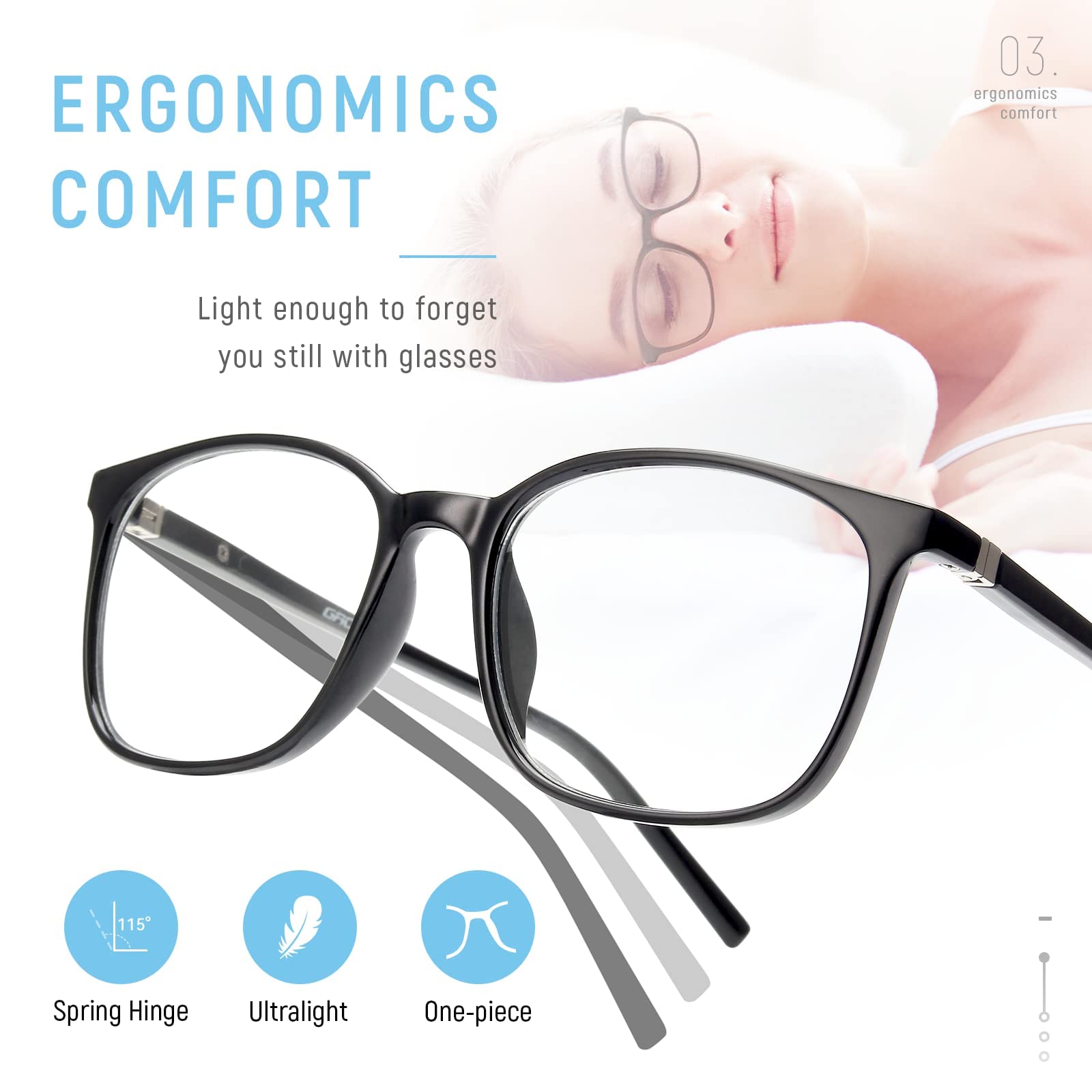 Ultralight Blue Light Blocking Glasses for Women - 99% UV Protection Computer Eyewear - Anti Glare & Eye Strain Relief for Digital Screens - Perfect for Office Work, Gaming & Online Classes