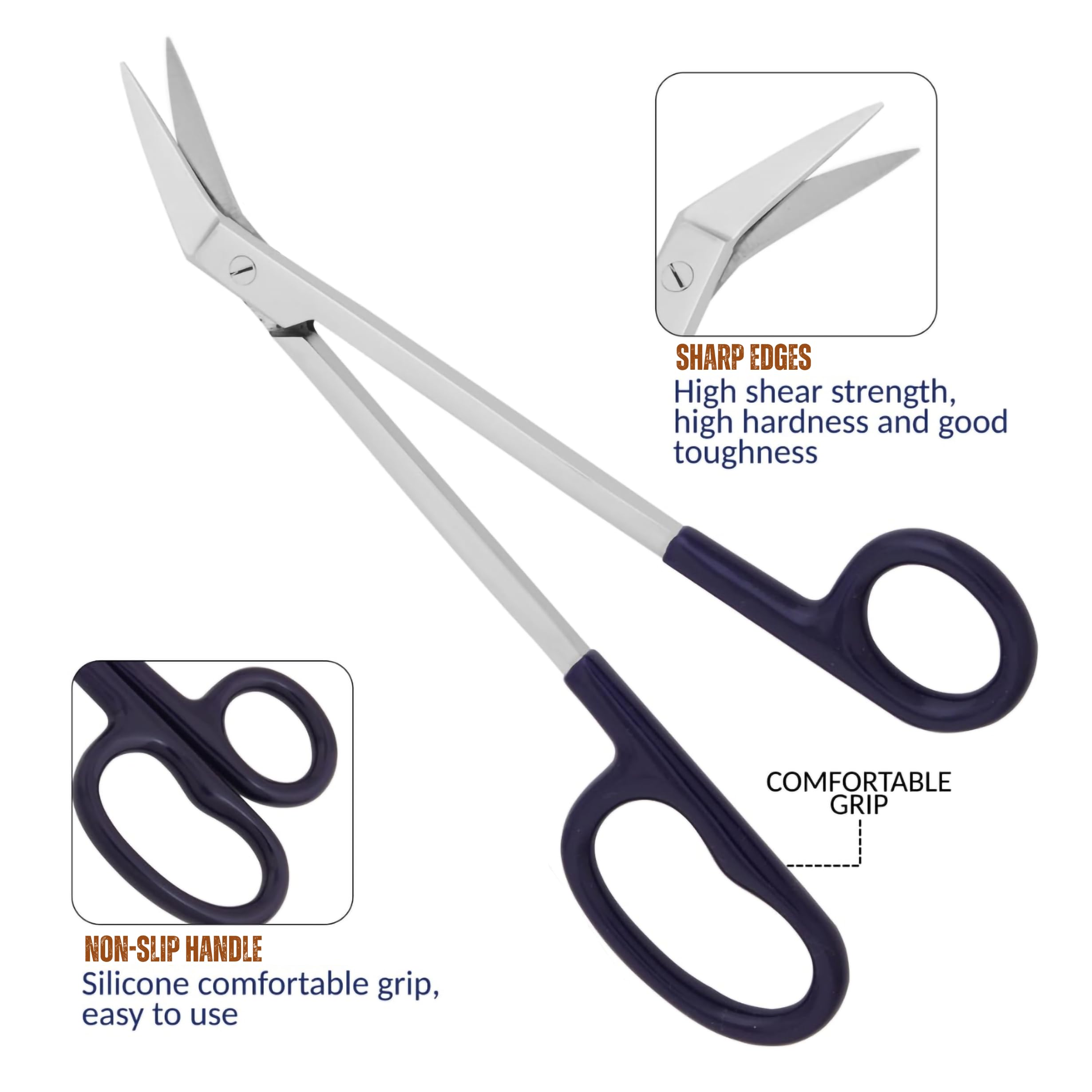 ASM® Extra Long Toe Nail Scissors & Clippers for Thick Nails - Professional Manicure Pedicure Tools for Seniors with Arthritis - 7