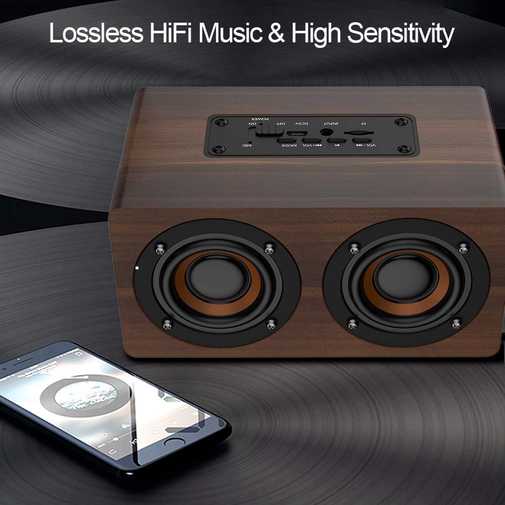 Yoidesu Portable Bluetooth Speaker with FM Radio - Wireless Home Audio Speaker for Indoor/Outdoor Use, Perfect for Parties, Travel & Daily Entertainment (Brown)