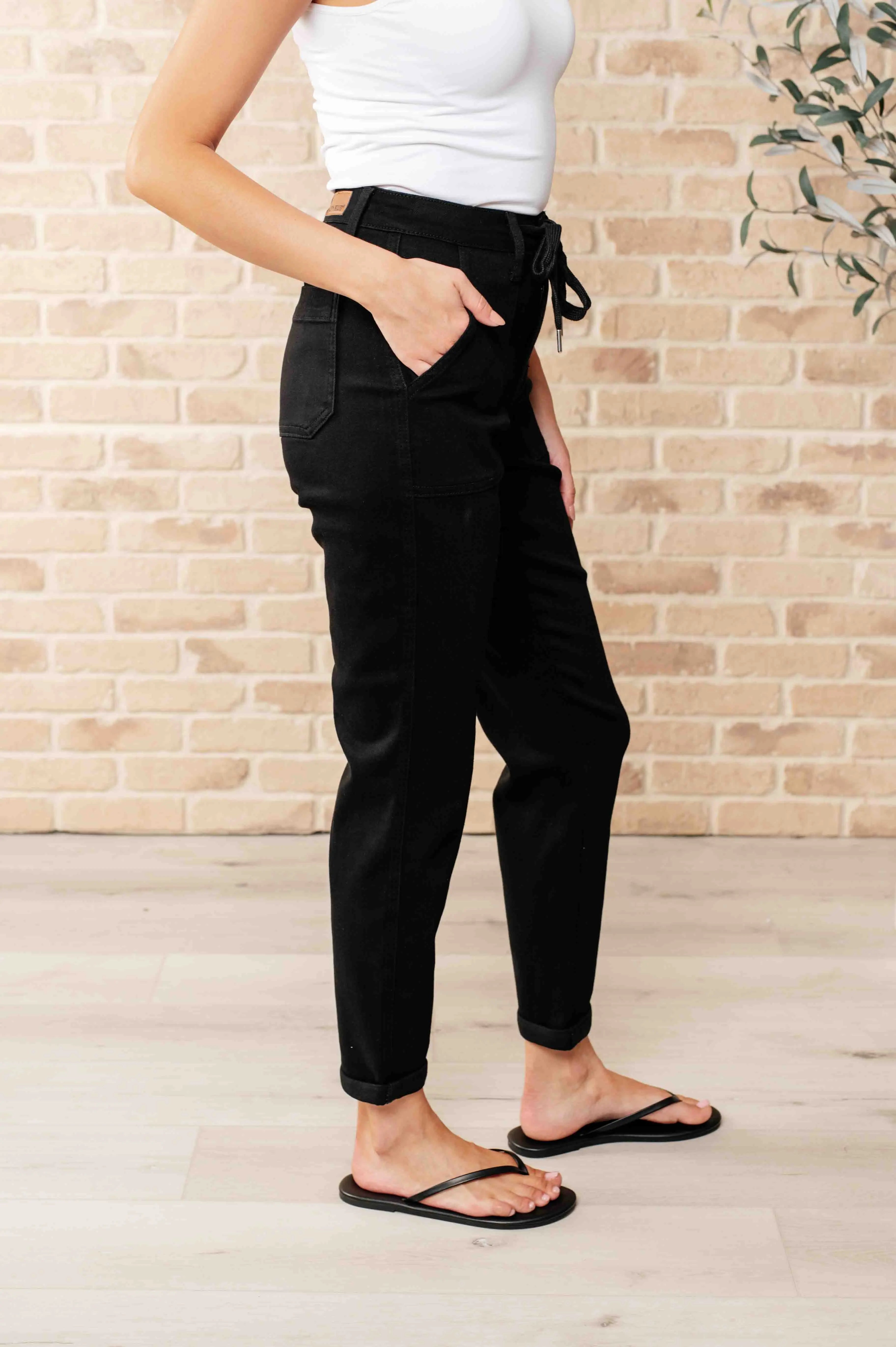 Carmen Double Cuff Joggers - Women's Black Athletic Pants for Yoga, Running & Lounge Wear