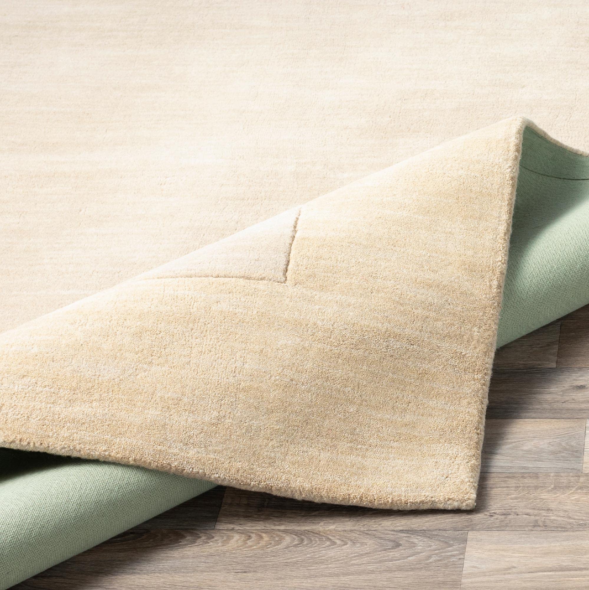 Mark&Day 10x10 Modern Khaki Wool Area Rug - Soft Cream White Square Carpet for Living Room, Bedroom, Kitchen | Durable & Stylish Home Decor (9'9