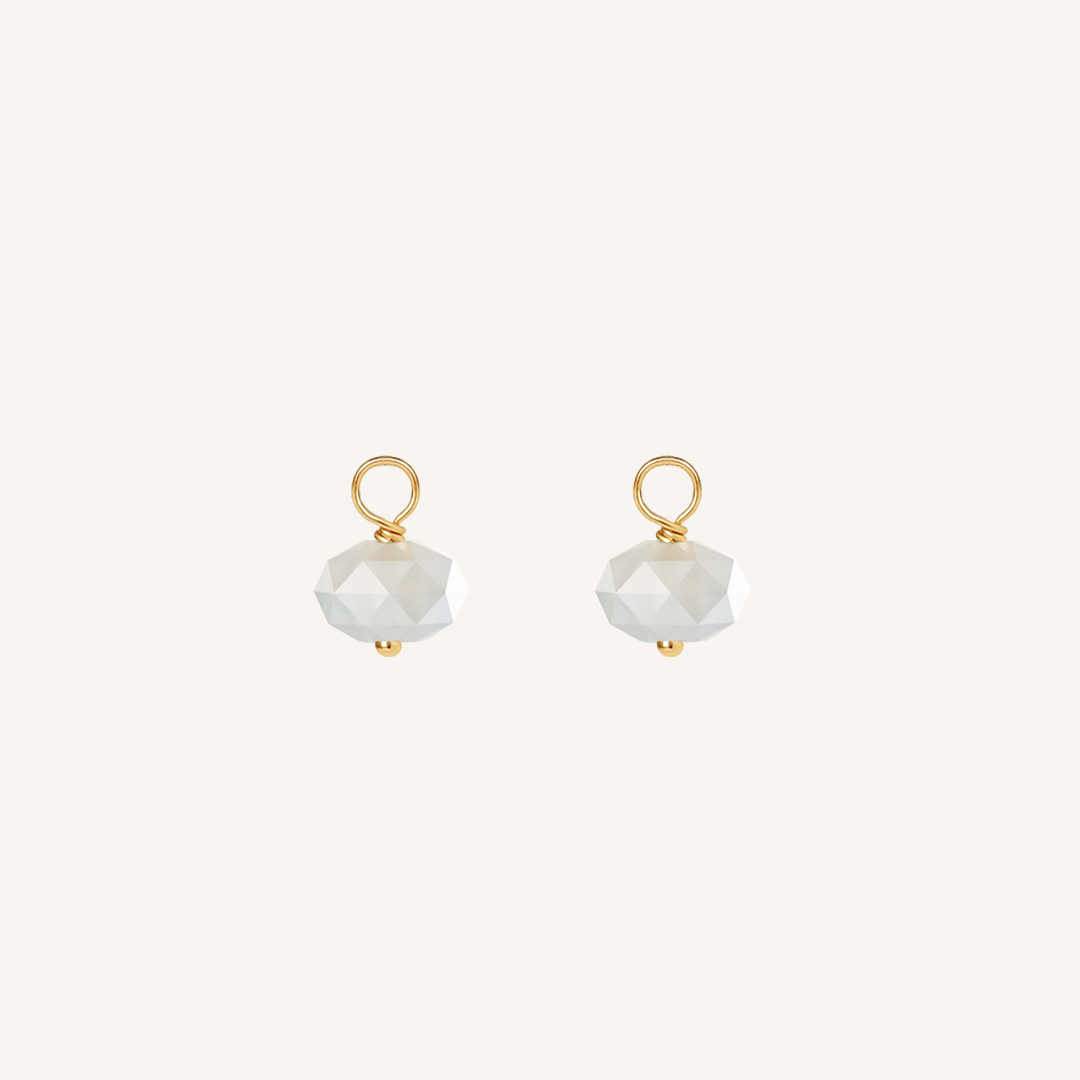 Opulent White Moonstone Hoop Earrings - Set of 2 Healing Gemstone Jewelry for Women - Perfect for Meditation, Yoga & Spiritual Healing