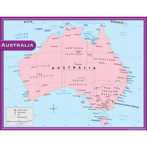 Australia Map Chart - Detailed Wall Map for Home, Office & Classroom Decor - Perfect for Travel Planning & Geography Education