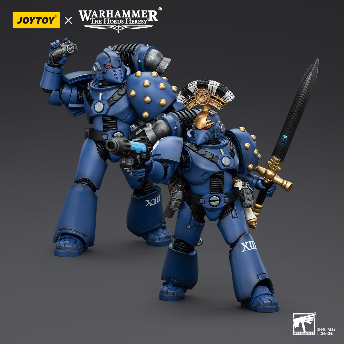 JOYTOY 1/18 Scale Warhammer 40K The Horus Heresy Ultramarines MKVI Tactical Squad Action Figures - Collectible Miniatures for Tabletop Gaming & Display
