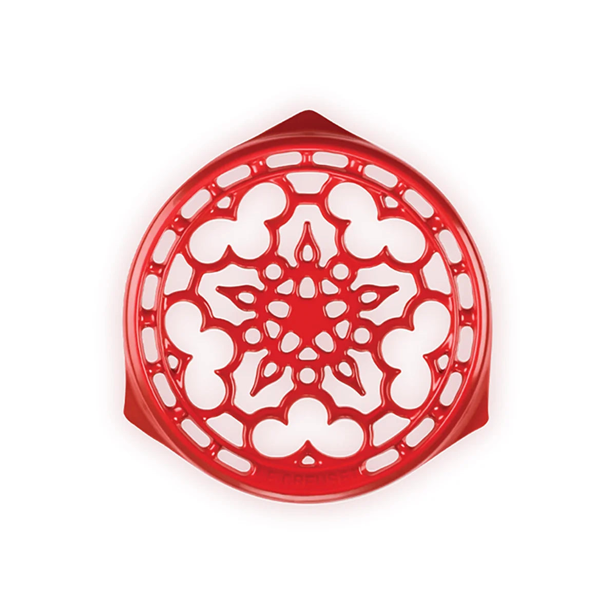 Le Creuset Deluxe Round Trivet - Heat-Resistant Ceramic Pot Holder for Cookware, Cherry Red - Perfect for Dining Table, Kitchen Counter & Outdoor BBQ
