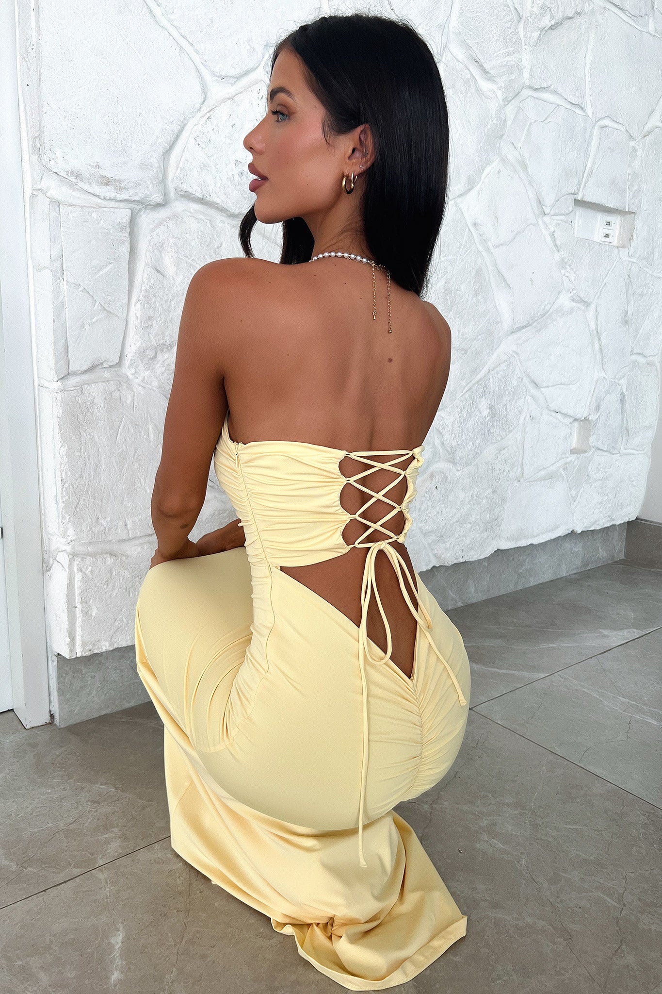 Lahara Maxi Dress for Women - Flowy Long Summer Dress in Yellow | Perfect for Beach, Vacation & Casual Outings