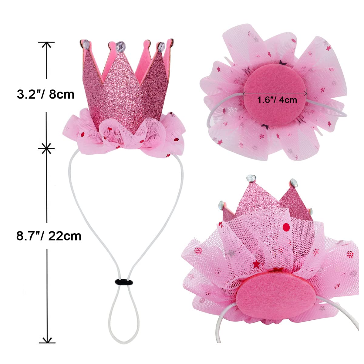 **Dog Birthday Outfit Set - Party Hat, Bandana, Tutu Skirt & Scarf for Small to Large Dogs - Pink Pet Costume for Birthday Celebrations & Photo Shoots**
