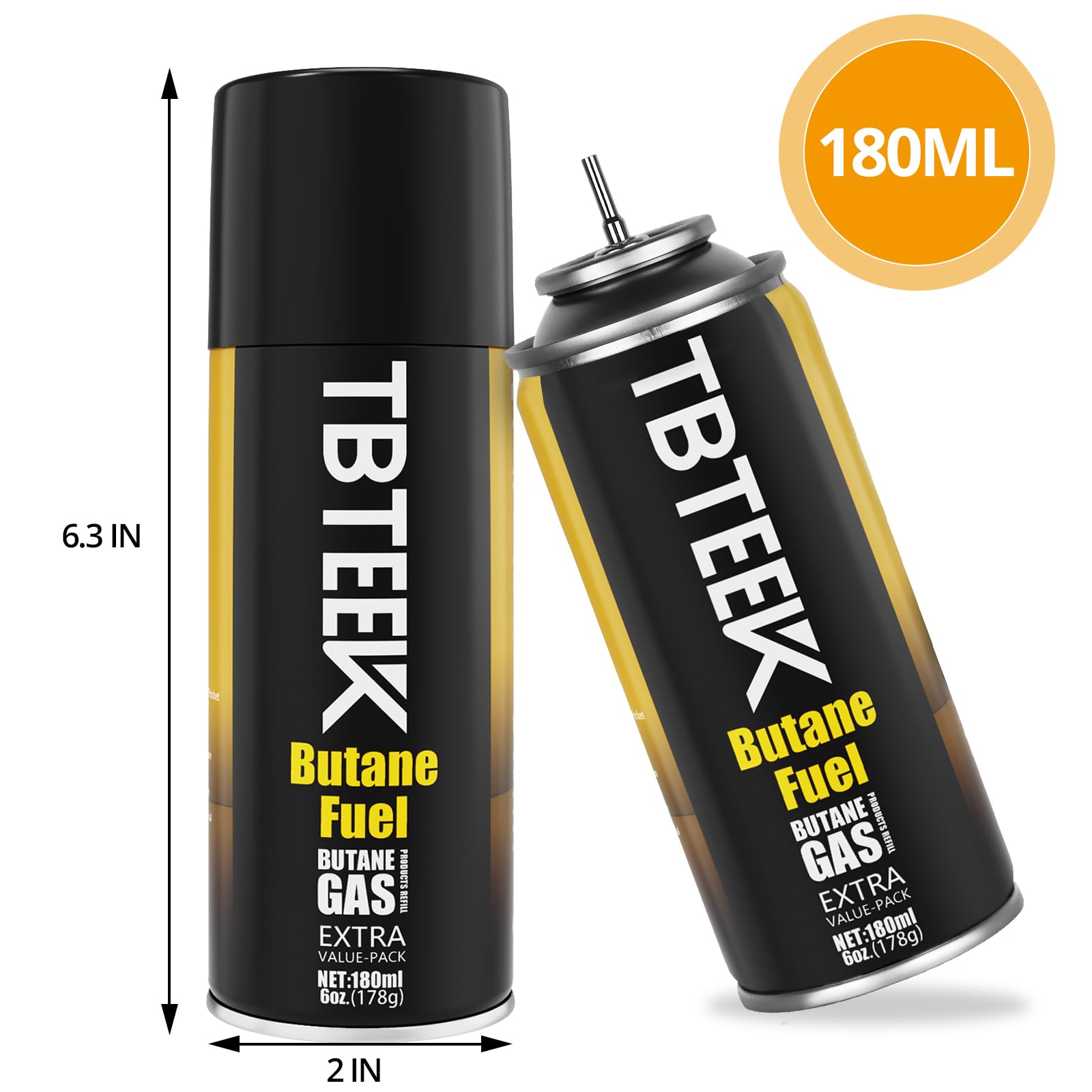 Premium Butane Fuel Refill 180ml (3-Pack) - High-Grade Butane Gas for Universal Lighters, Torch Lighters, Kitchen Torches & Butane Torches - Ideal for Cooking, Candle Making, Soldering & Crafting