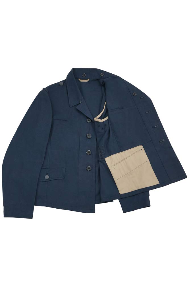 WWII German Luftwaffe Summer Flight Tunic - Blue Grey Military Uniform for Reenactment & Historical Collectors | Perfect for WWII Events, Cosplay & Air Shows