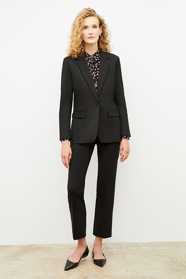 Mejia Washable Wool Twill Pants for Men & Women - Classic Black Trousers for Office, Travel & Casual Wear