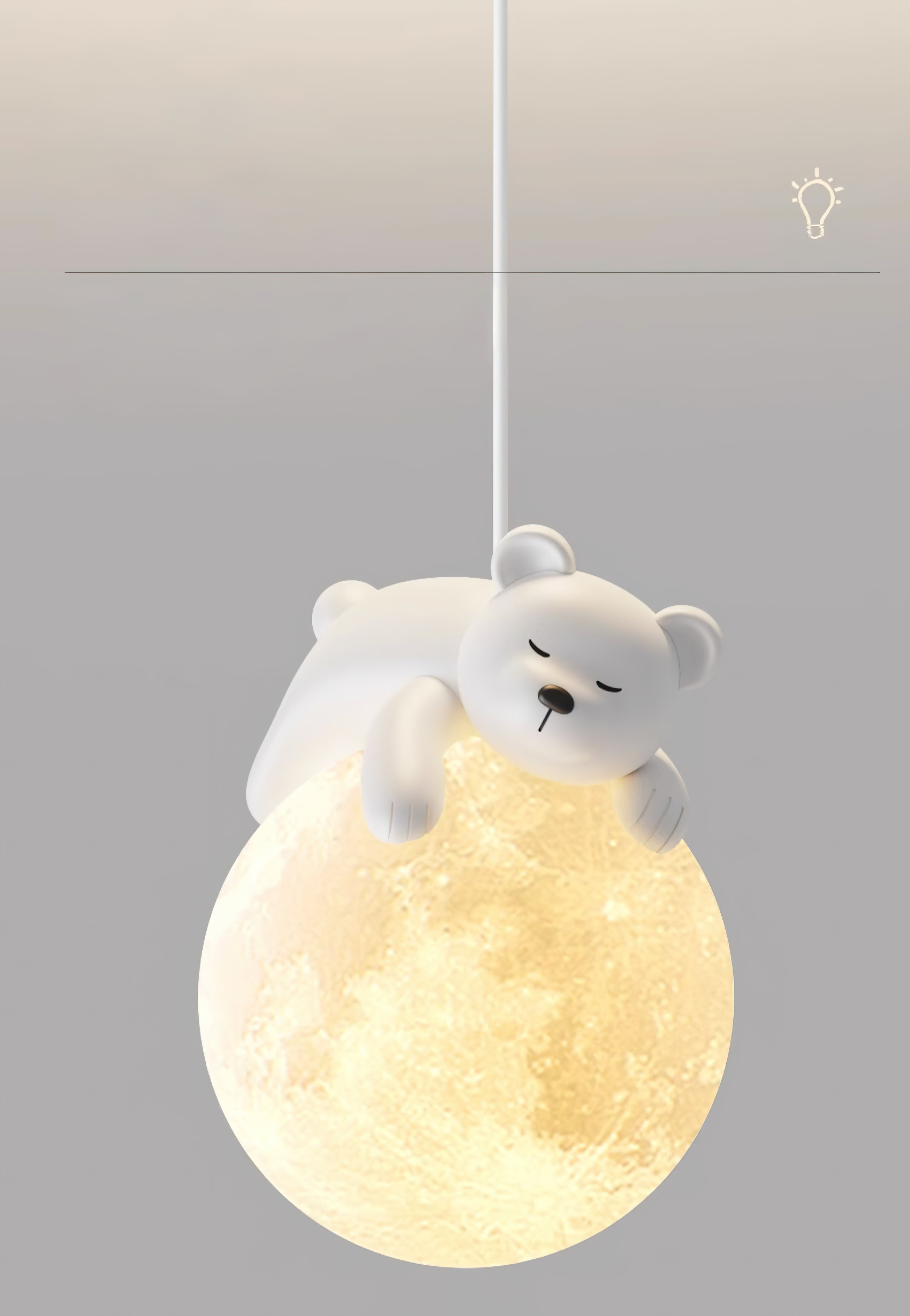 Stylish Cream Animal Pendant Lamp - Modern Nursery Decor, Kids Room Lighting & Boho Home Accent