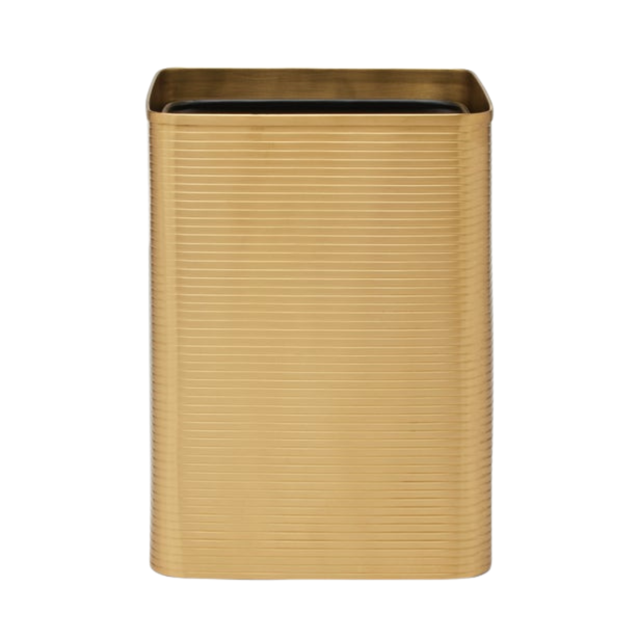 Elegant Matte Gold Square Wastebasket - Modern Trash Can for Office, Bathroom & Bedroom | Durable Metal Bin for Home & Office Decor