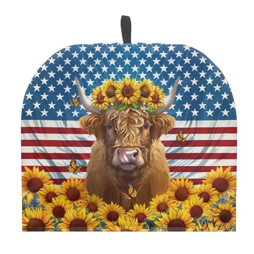 American Flag Running Cow