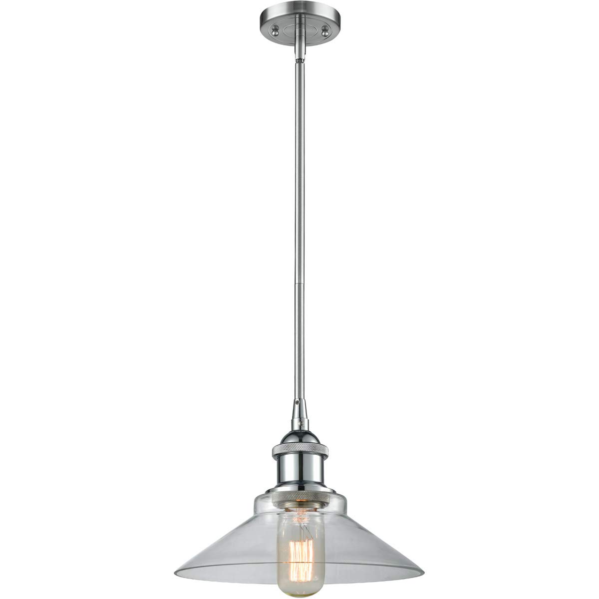 Innovations 516-1S-PC-G132-LED 1 Light Vintage Dimmable LED Pendant Light Fixture in Polished Chrome Finish - Perfect for Kitchen Island, Dining Room, or Bar Counter Lighting