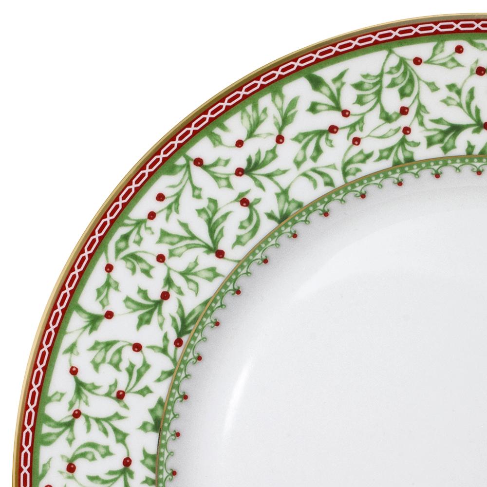 Festive Holiday Traditions Set of 4 Decorative Dinner Plates - Christmas, Thanksgiving & Family Gathering Tableware for Special Occasions