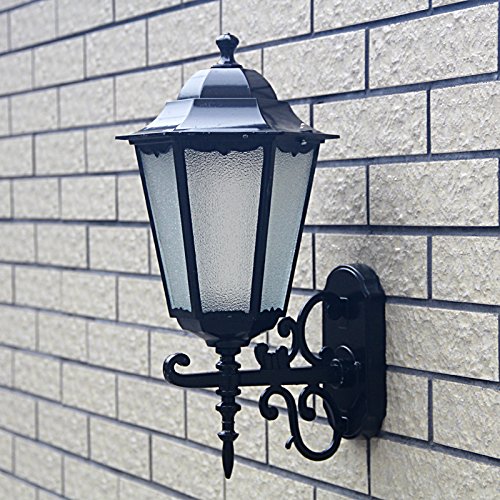 Hexagon Outdoor Wall Light - Classic Aluminum Alloy Wall Sconce for Courtyard, Villa & Garden | Weatherproof Traditional Lantern for Patio, Porch & Exterior Home Decor | YXLMAONY Wall Lamp
